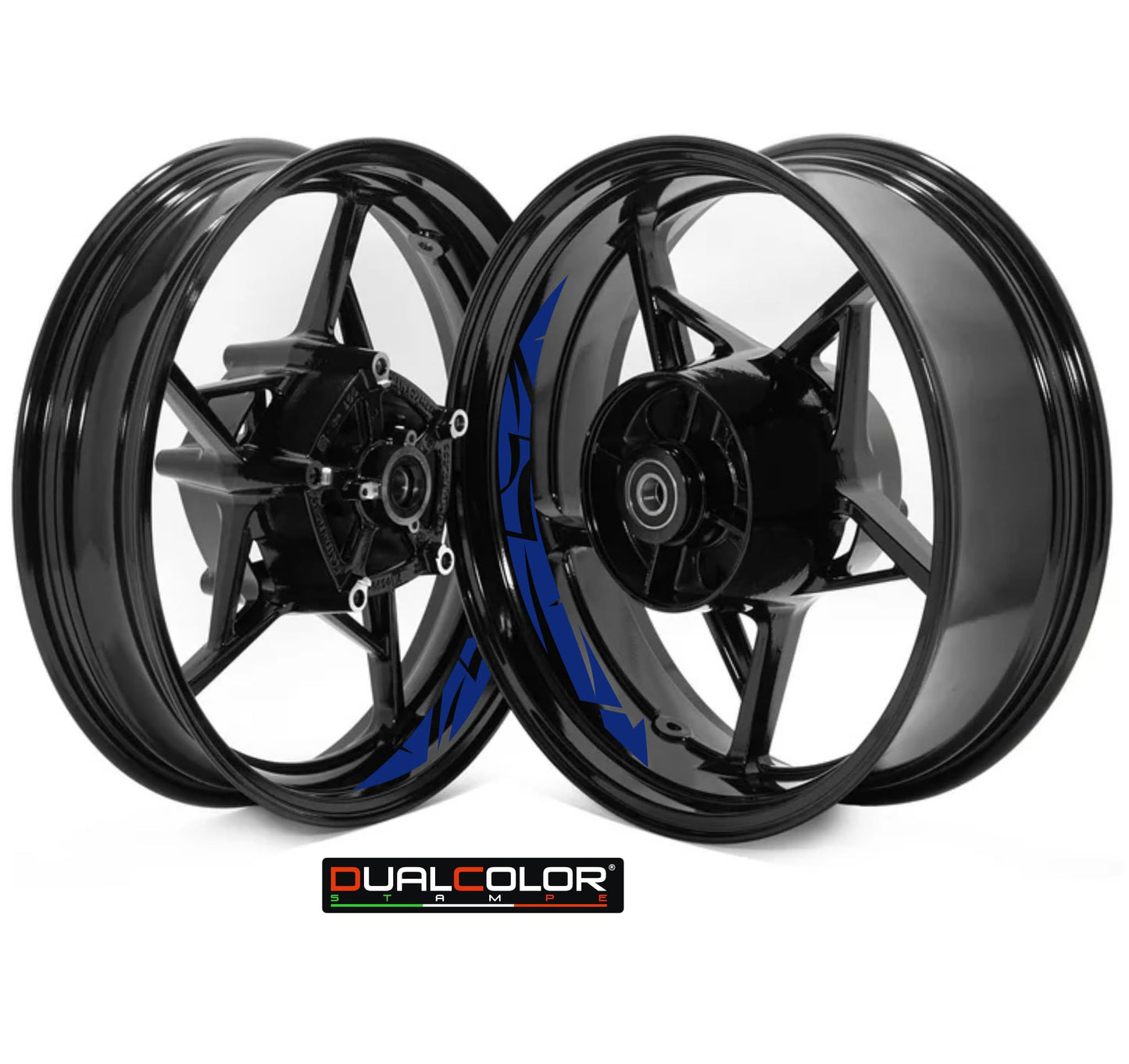 DualColorStampe Adesivi interno cerchi moto 17 POLLICI decal stickers cerchioni gomme strisce moto COD. D0035
