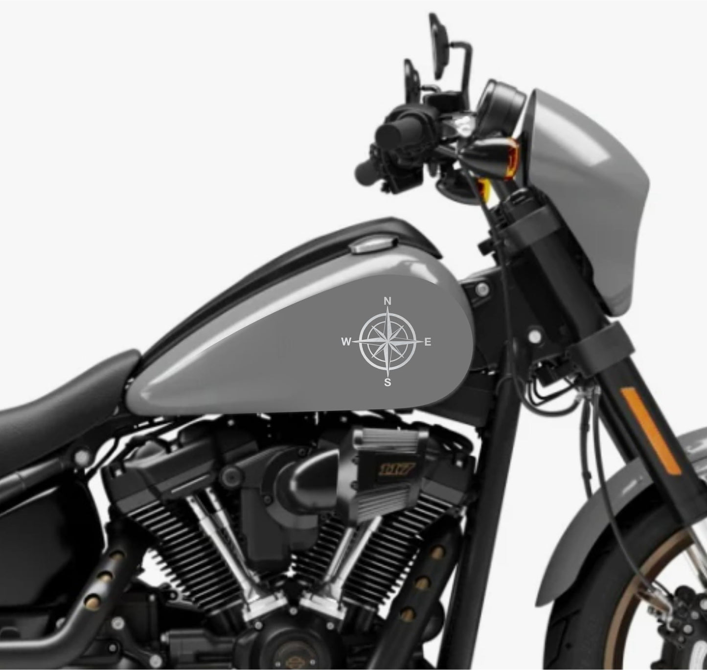 DualColorStampe® Adesivi Compatibili con Harley-Davidson bussola rosa dei venti serbatoio Set 2 stickers Moto Motorbike COD. M0356