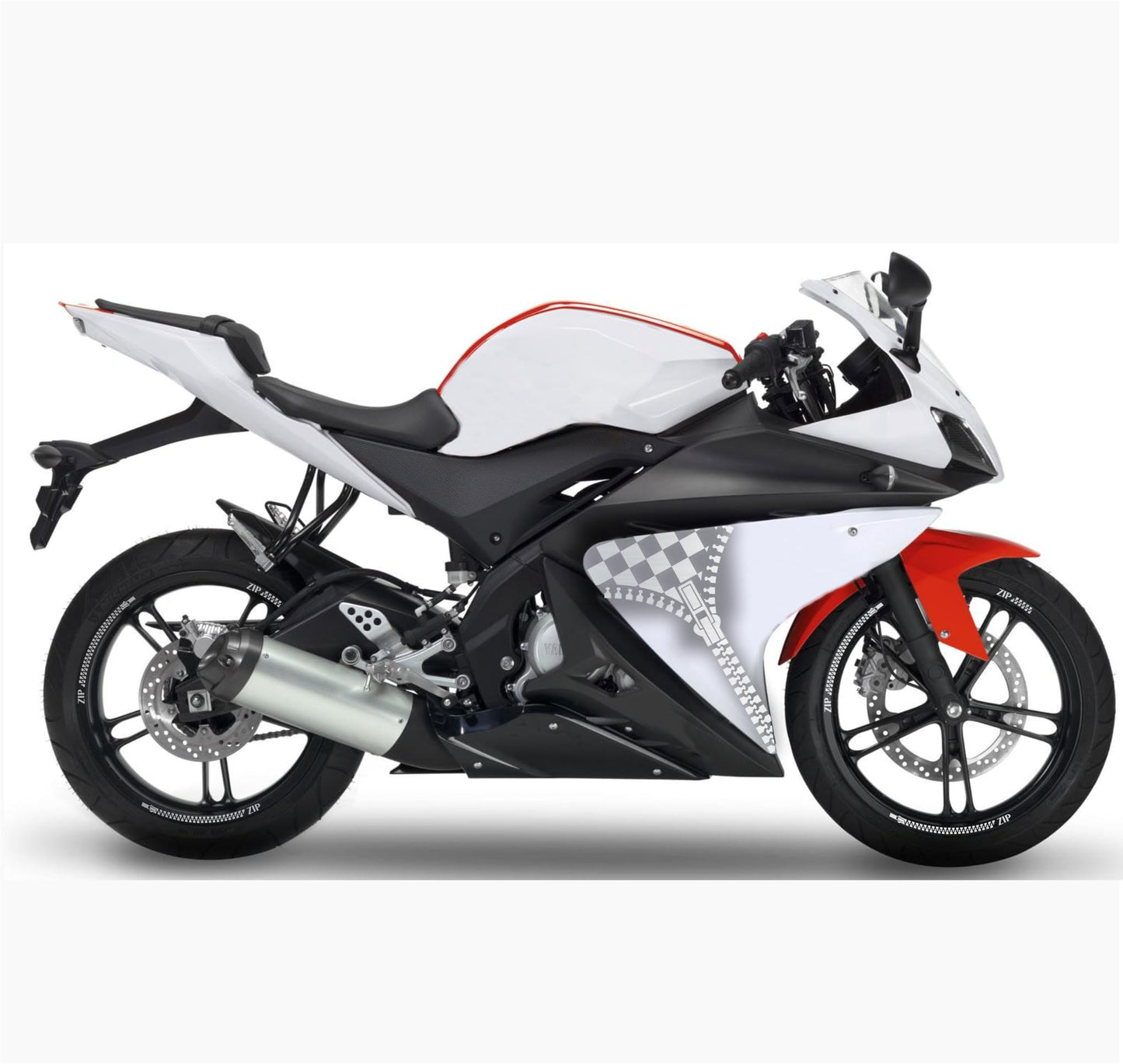 DualColorStampe Adesivi Compatibili con Yamaha YZF-R125 R125 (2014-2018) + Strisce per cerchi moto da 17'' pollici decalcomanie carena moto stickers Cod.M0240
