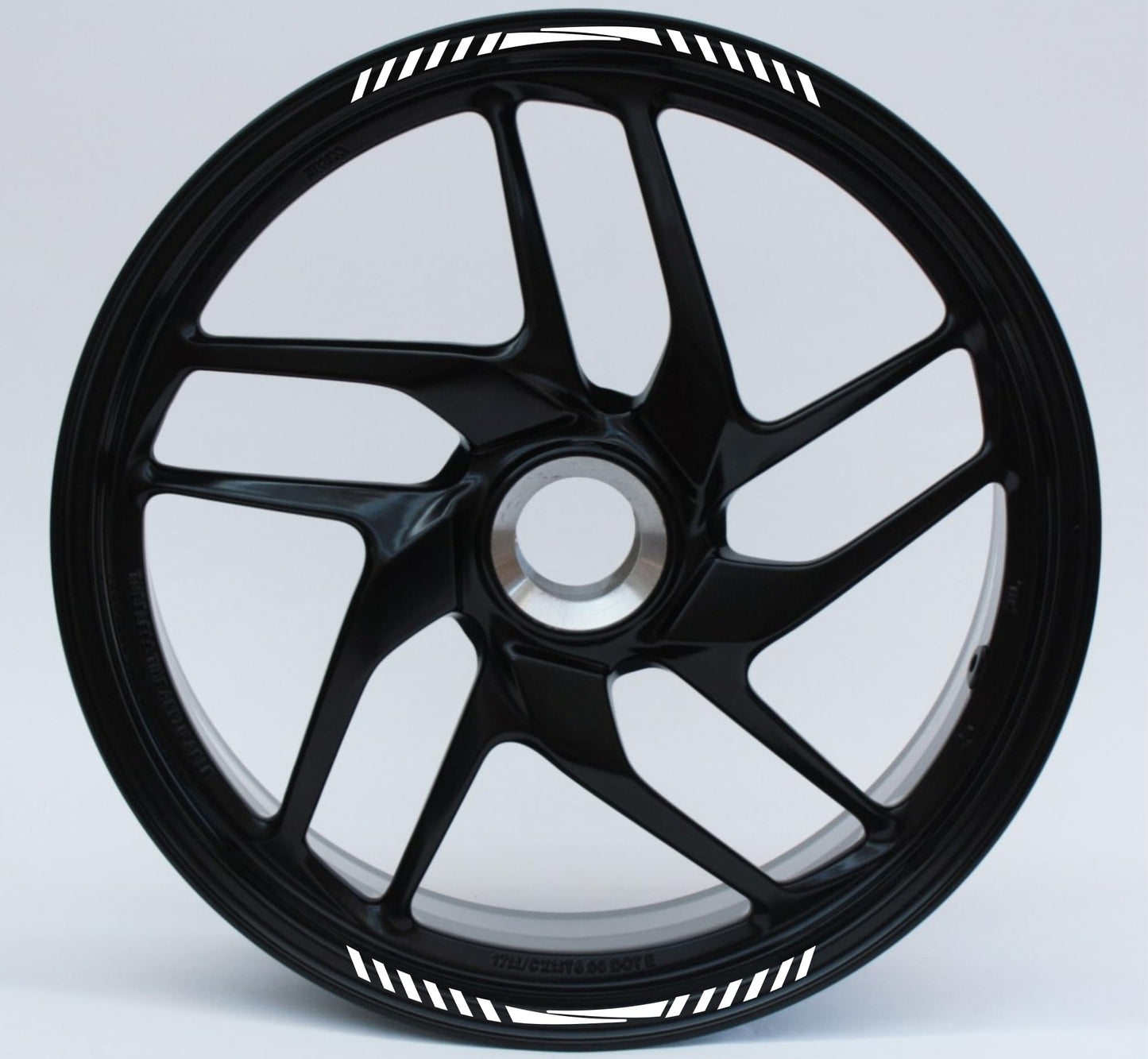 DualColorStampe Set di Strisce Cerchi Moto per 2 Ruote da 17" Pollici | Adesivi Ruote Moto | Adesivi Cerchi Moto Resiste a Pioggia e Sole | Design Racing D0127