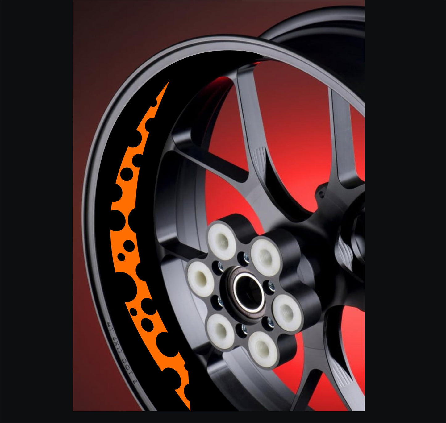 DualColorStampe Adesivi interno cerchi moto 17 POLLICI decal stickers cerchioni gomme strisce moto COD. D0033