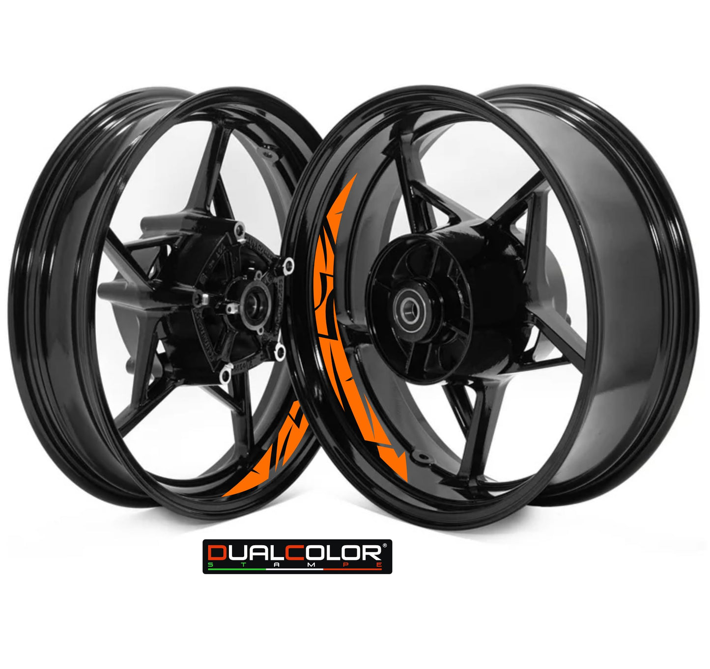DualColorStampe Adesivi interno cerchi moto 17 POLLICI decal stickers cerchioni gomme strisce moto COD. D0035