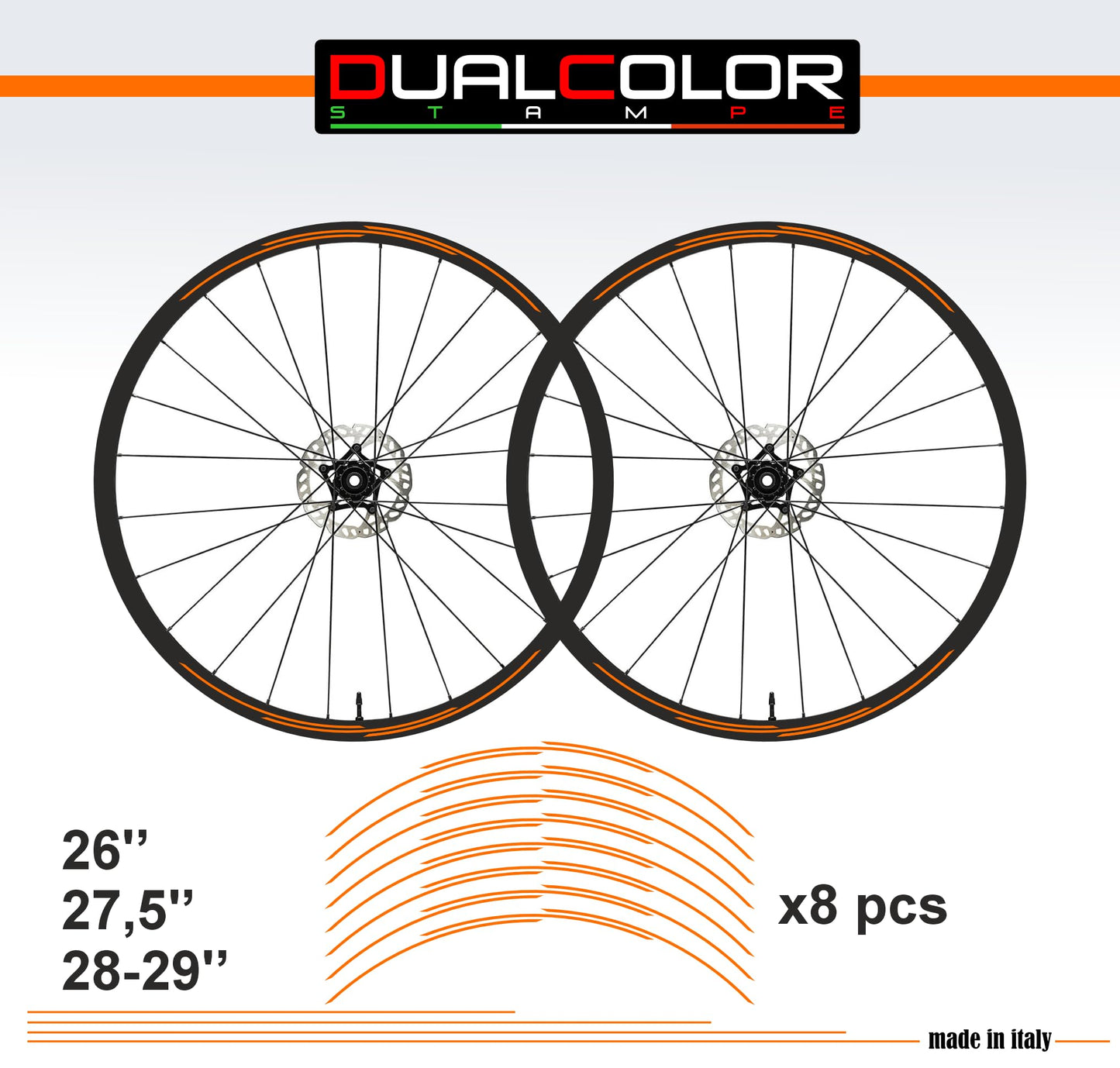 DualColorStampe Adesivi Cerchi Bici 26'' - 27,5'' - 28-29'' Pollici Ruota Bici MTB Bike Stickers Cerchi MTB accessori pellicola MTB B0043