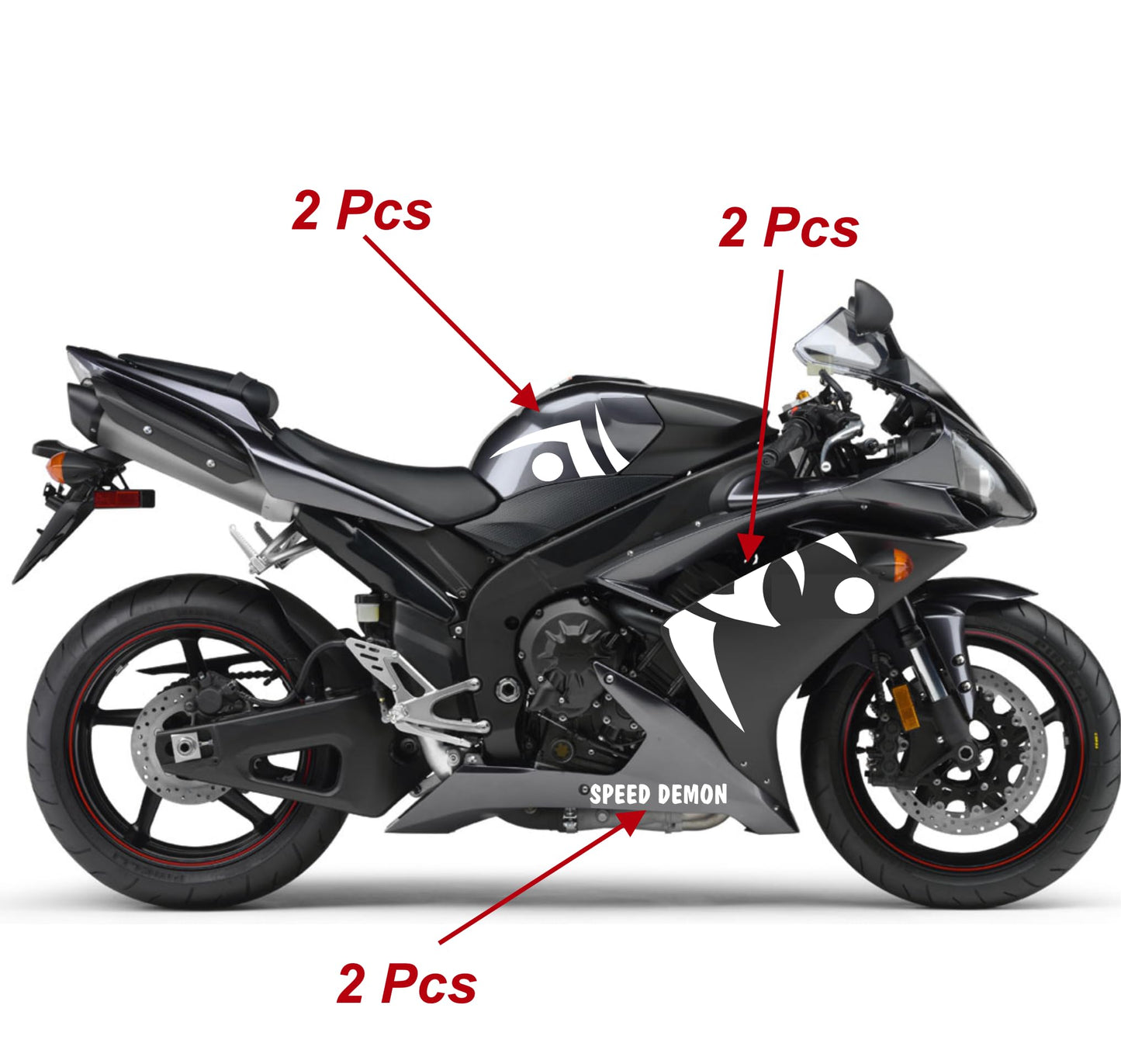 DualColorStampe Adesivi compatibili con Yamaha R1 YZF (2009-2011) grafica carena moto Adesivo per Moto Impermeabile Stickers decal vinile M0325