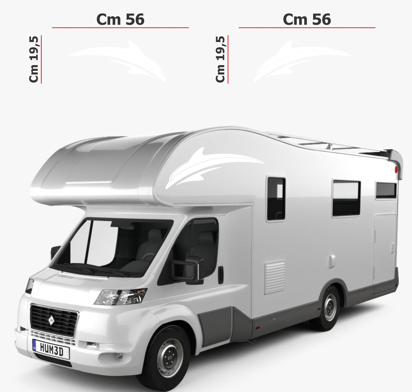 Adesivi stickers camper frase DELFINO ANIMALE mare frasi -caravan roulotte- accessori grafiche fiancata scegli colore cod. 0425 (cm 56 x 19,5)