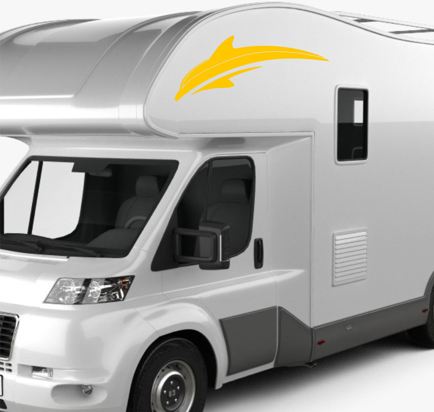 Adesivi stickers camper frase DELFINO ANIMALE mare frasi -caravan roulotte- accessori grafiche fiancata scegli colore cod. 0425 (cm 56 x 19,5)