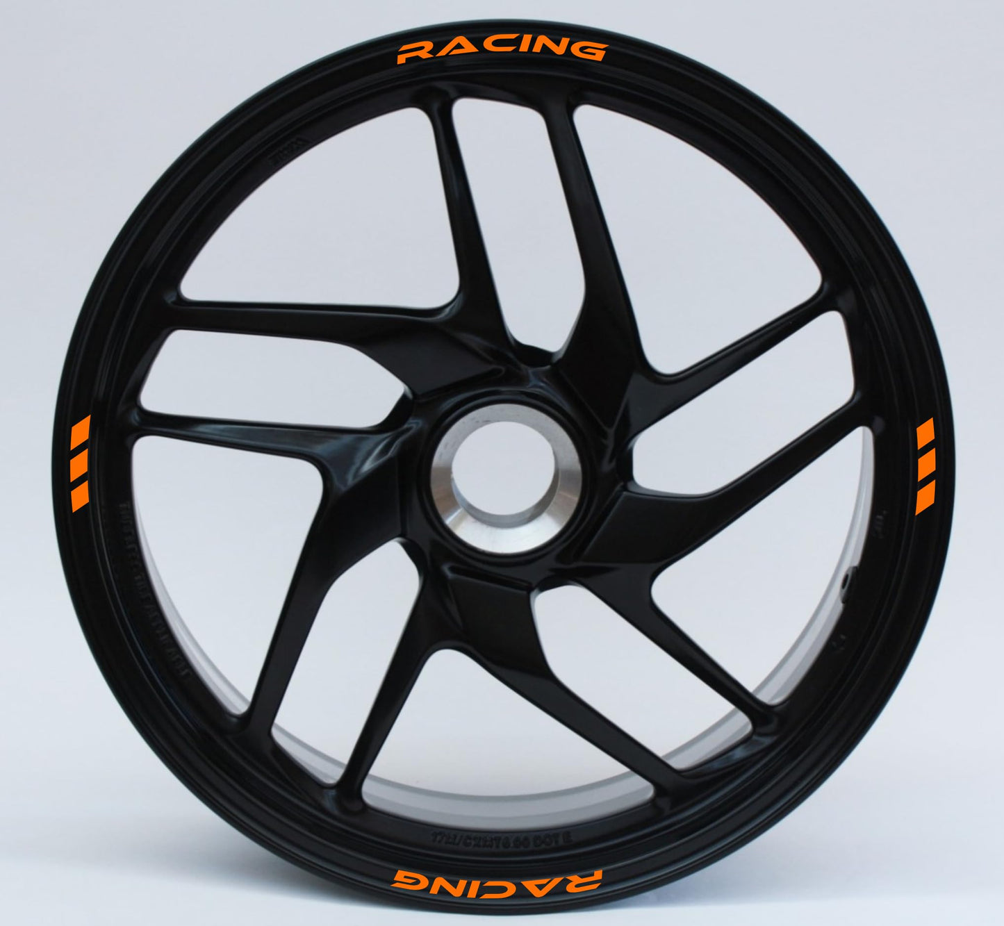 DualColorStampe Set di Strisce Cerchi Moto per 2 Ruote da 17" Pollici | Adesivi Ruote Moto | Adesivi Cerchi Moto Resiste a Pioggia e Sole | Design Racing D0075