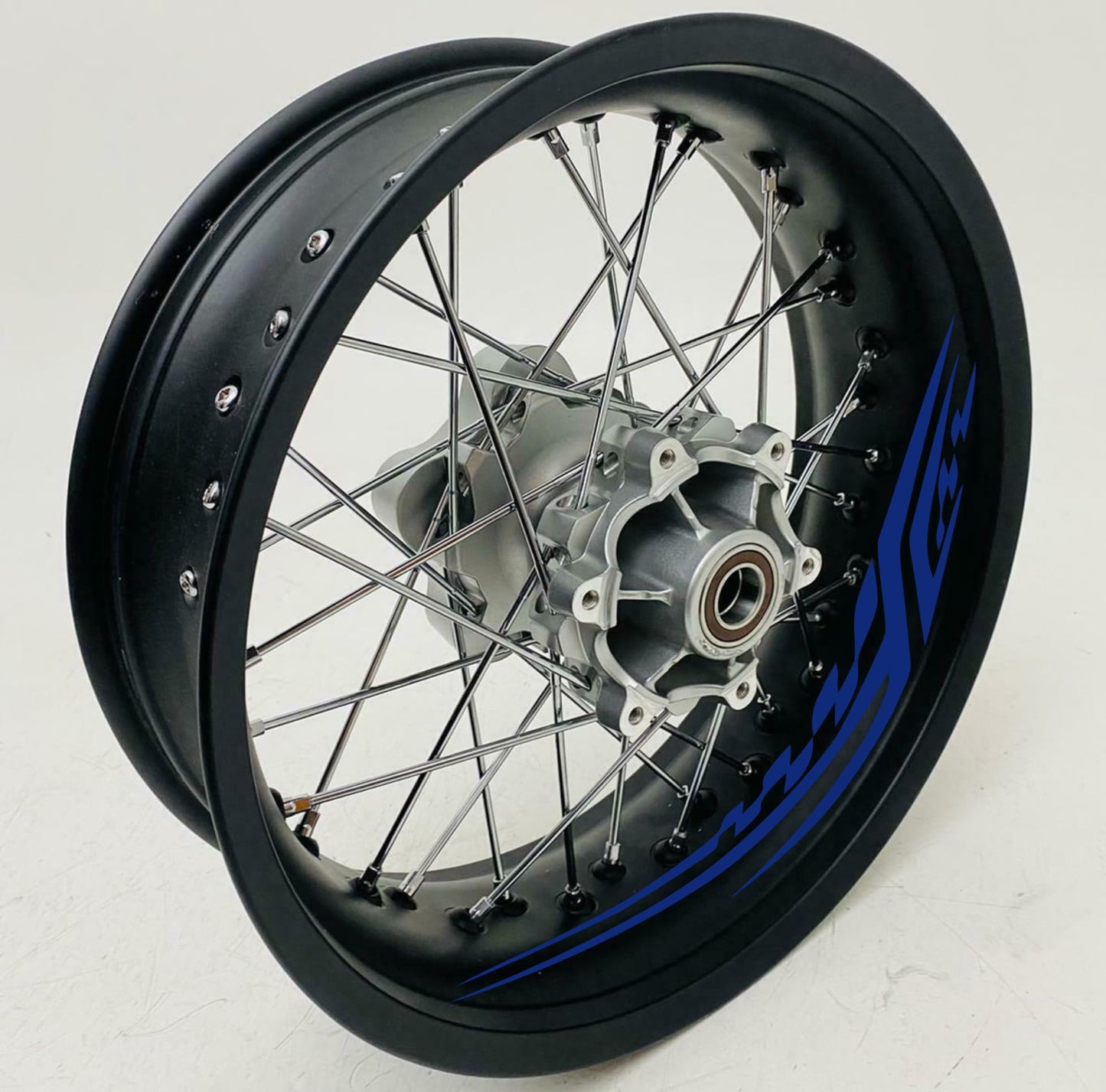 DualColorStampe Adesivi Cerchi Moto per 2 Ruote da 17" Pollici | Adesivi Ruote Moto | Adesivi Cerchi Moto Resiste a Pioggia e Sole | Design Racing D0128