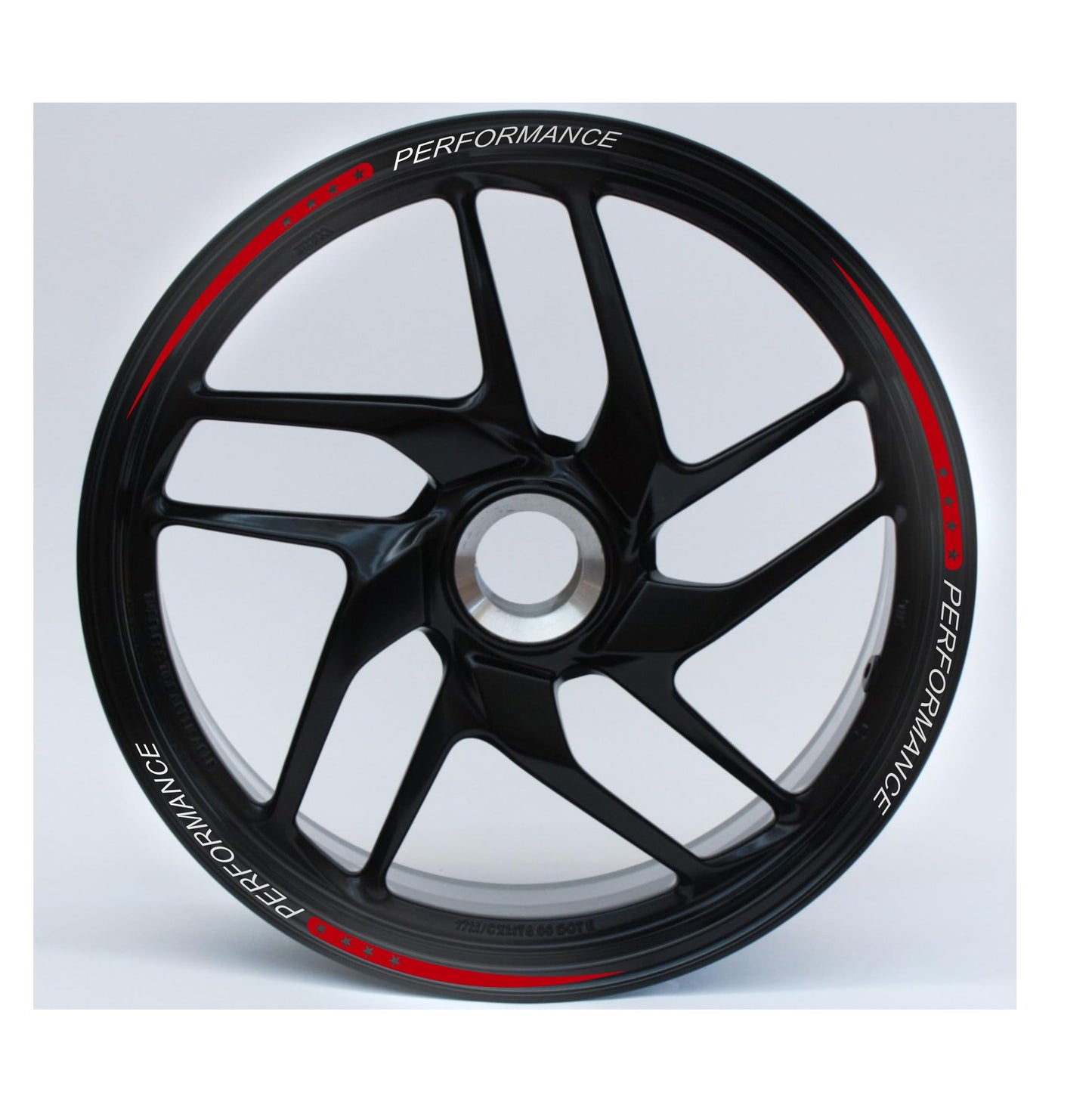 DualColorStampe Set di Strisce Cerchi Moto per 2 Ruote da 15" a 19" Pollici - Adesivi Ruote Moto Resistenti - Adesivi Cerchi Moto - Design Racing D0114