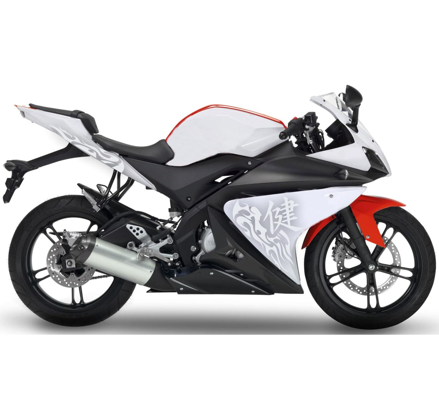DualColorStampe Adesivi compatibili con Yamaha YZF-R125 Tribali 2014-2018 | Decalcomanie Carena Moto DX-SX M0174