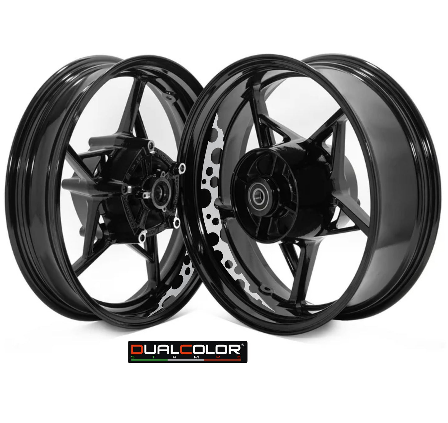 DualColorStampe Adesivi interno cerchi moto 17 POLLICI decal stickers cerchioni gomme strisce moto COD. D0033