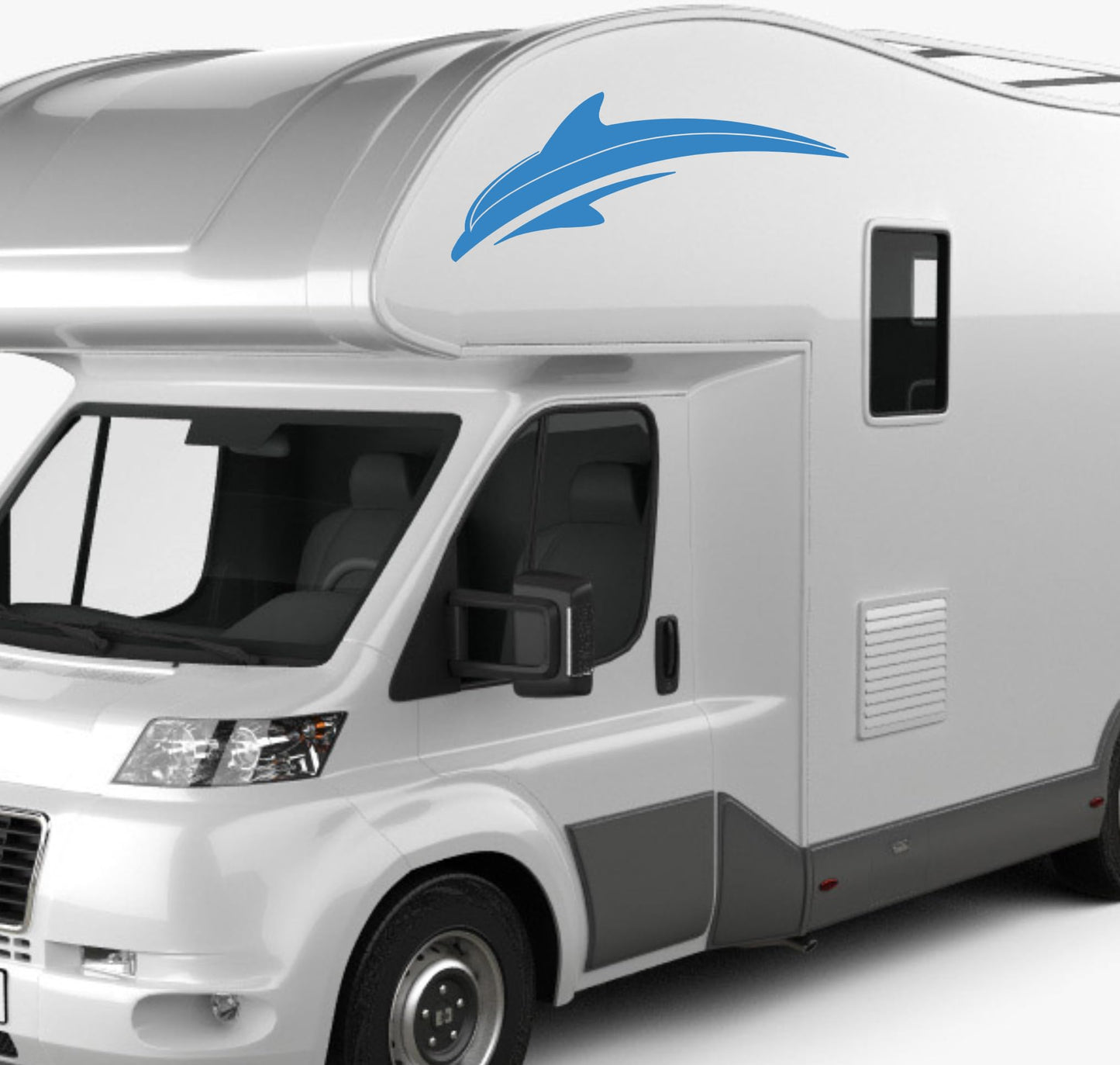 Adesivi stickers camper frase DELFINO ANIMALE mare frasi -caravan roulotte- accessori grafiche fiancata scegli colore cod. 0425 (cm 56 x 19,5)