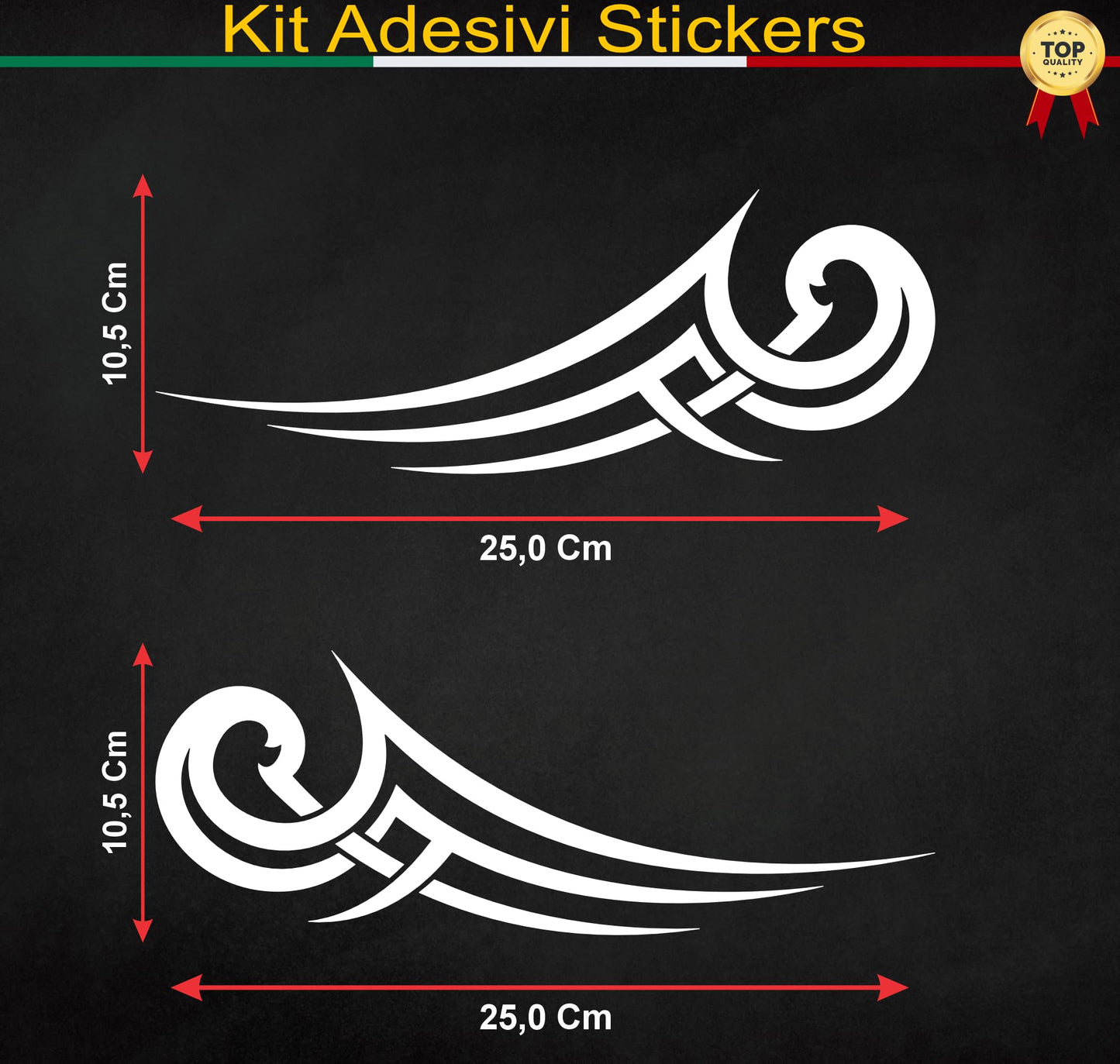 DualColorStampe® Adesivi Compatibili con Harley-Davidson bandiera tribale serbatoio Set 2 stickers Moto Motorbike COD. M0364 (GIALLO 21)