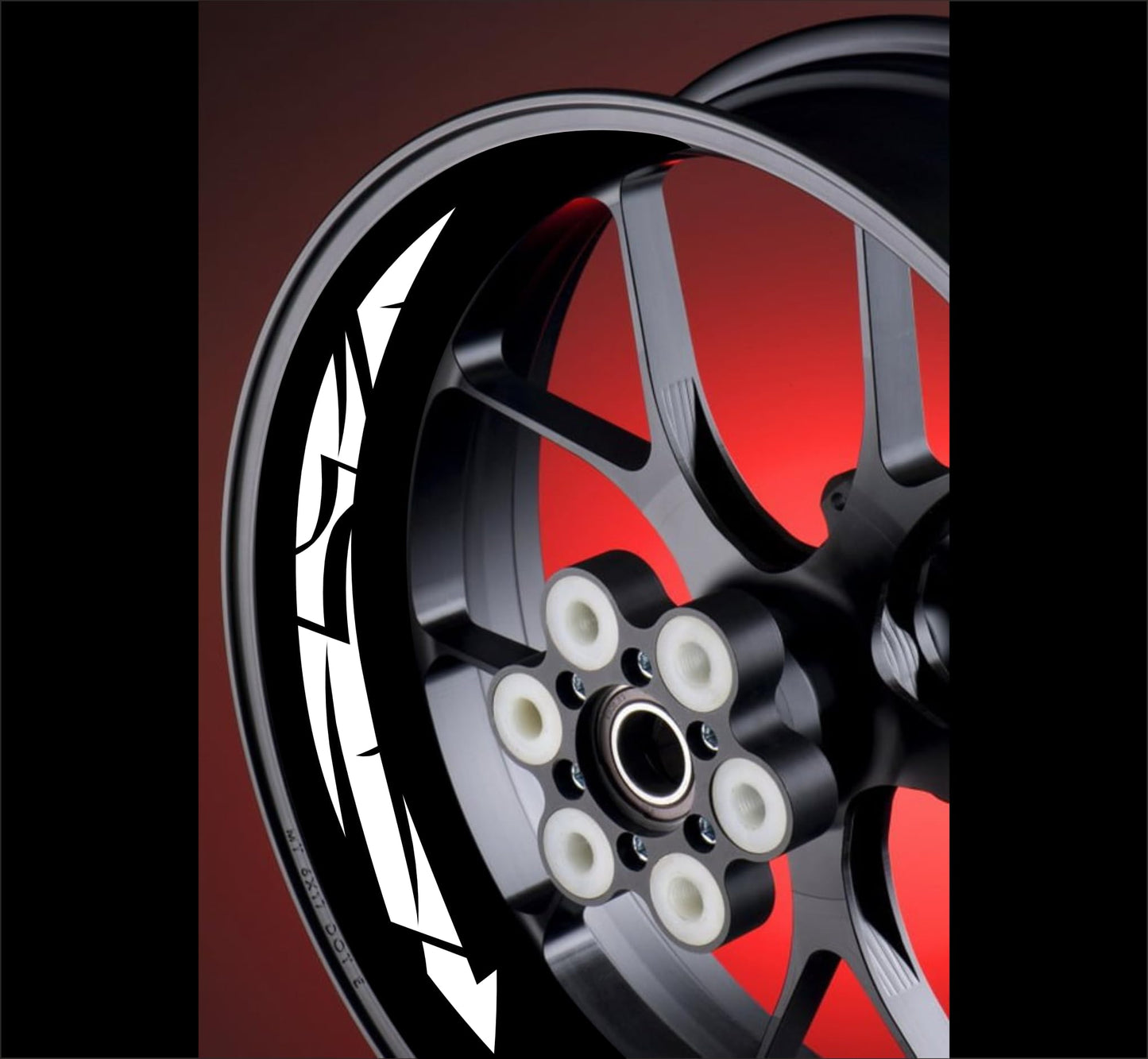 DualColorStampe Adesivi interno cerchi moto 17 POLLICI decal stickers cerchioni gomme strisce moto COD. D0035