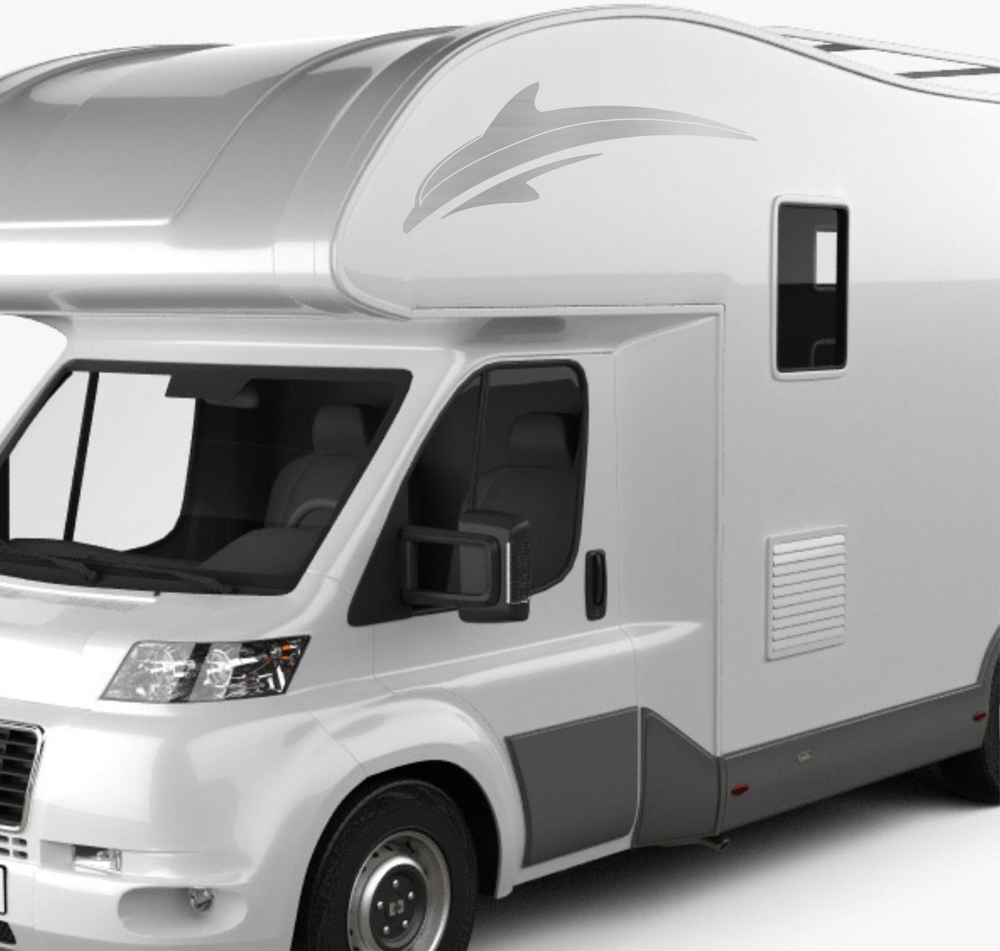 Adesivi stickers camper frase DELFINO ANIMALE mare frasi -caravan roulotte- accessori grafiche fiancata scegli colore cod. 0425 (cm 56 x 19,5)