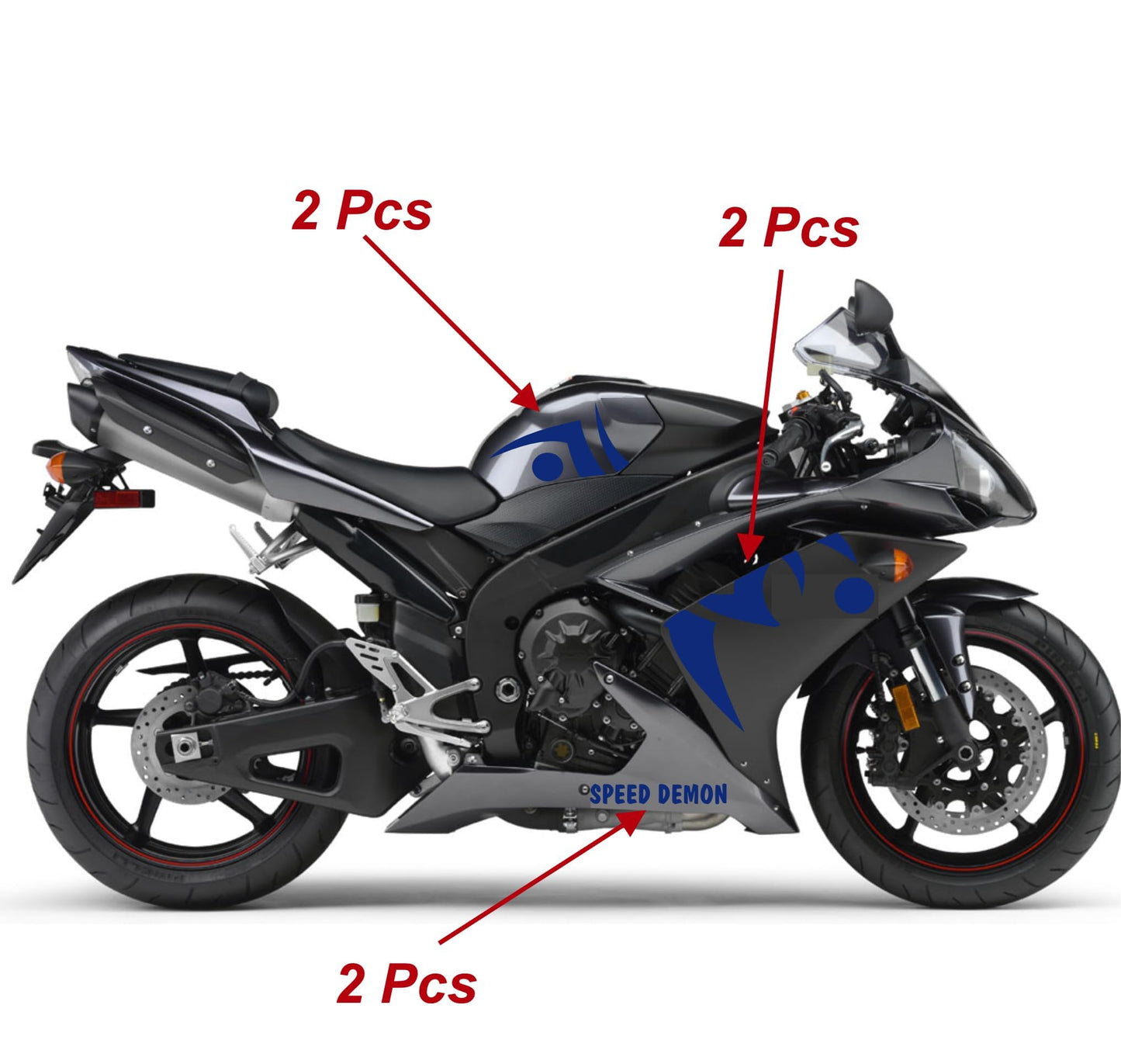 DualColorStampe Adesivi compatibili con Yamaha R1 YZF (2009-2011) grafica carena moto Adesivo per Moto Impermeabile Stickers decal vinile M0325