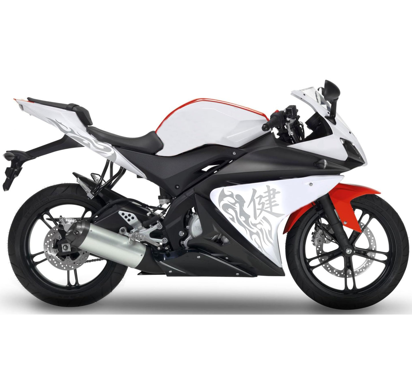DualColorStampe Adesivi compatibili con Yamaha YZF-R125 Tribali 2014-2018 | Decalcomanie Carena Moto DX-SX M0174