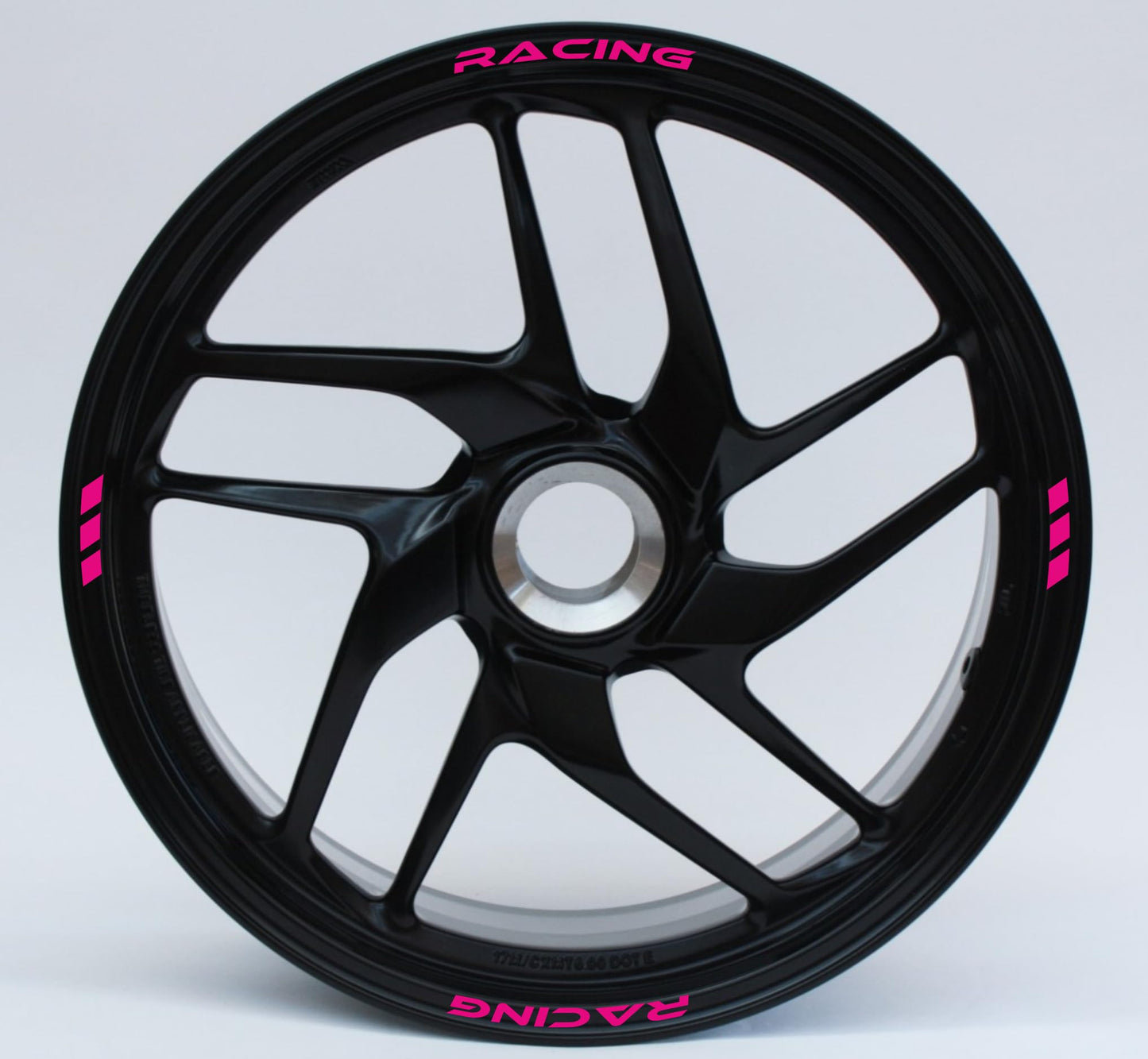 DualColorStampe Set di Strisce Cerchi Moto per 2 Ruote da 17" Pollici | Adesivi Ruote Moto | Adesivi Cerchi Moto Resiste a Pioggia e Sole | Design Racing D0075