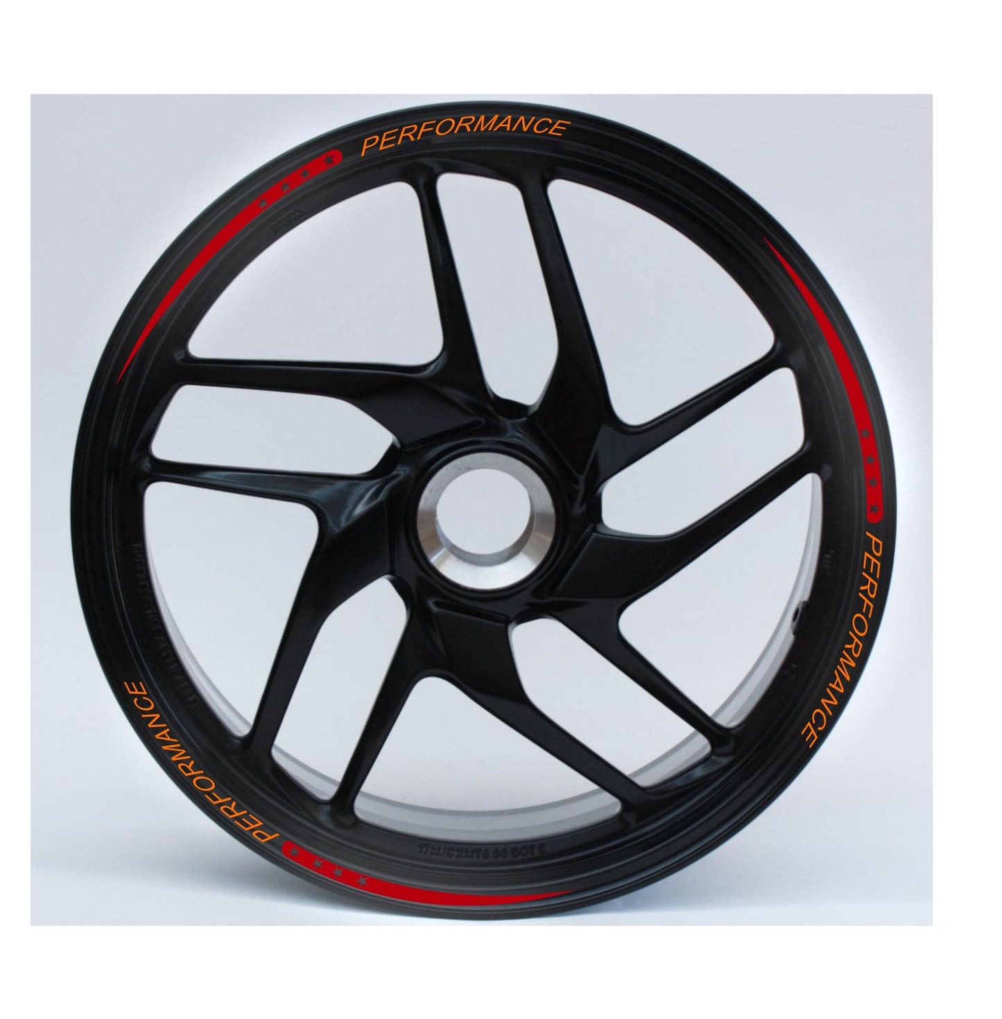 DualColorStampe Set di Strisce Cerchi Moto per 2 Ruote da 15" a 19" Pollici - Adesivi Ruote Moto Resistenti - Adesivi Cerchi Moto - Design Racing D0114