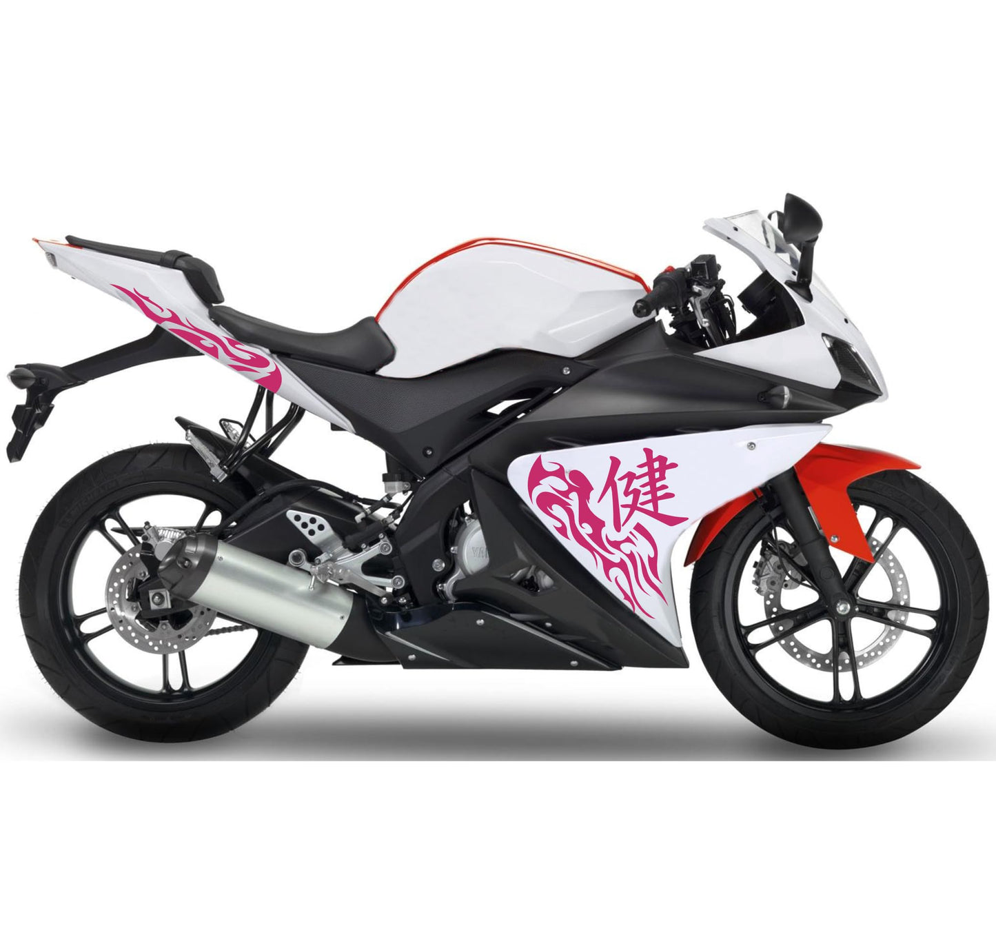 DualColorStampe Adesivi compatibili con Yamaha YZF-R125 Tribali 2014-2018 | Decalcomanie Carena Moto DX-SX M0174