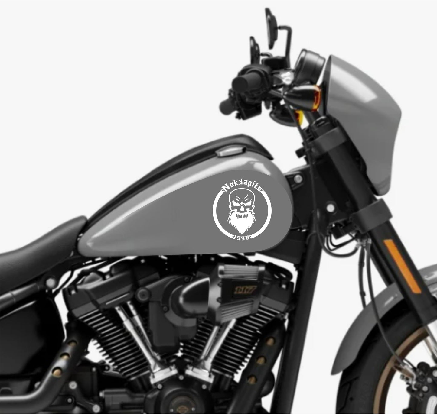 DualColorStampe® Adesivi Compatibili con Harley-Davidson TESCHIO skull serbatoio Set 2 stickers Moto Motorbike COD. M0358