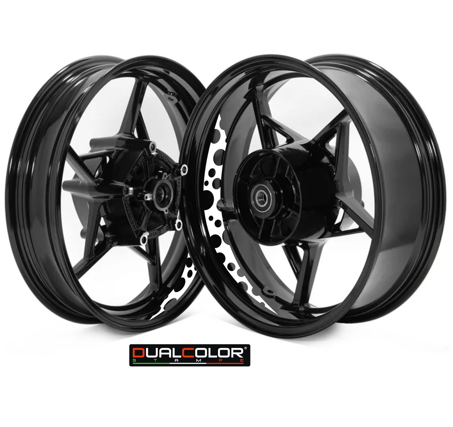 DualColorStampe Adesivi interno cerchi moto 17 POLLICI decal stickers cerchioni gomme strisce moto COD. D0033