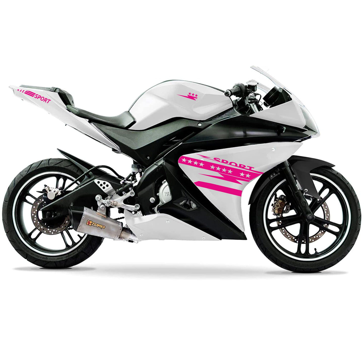 DualColorStampe Adesivi Compatibili con Yamaha YZF-R125 | decal stickers Moto Carena (DX-SX) adesivi personalizzati stelle colore a scelta M0128