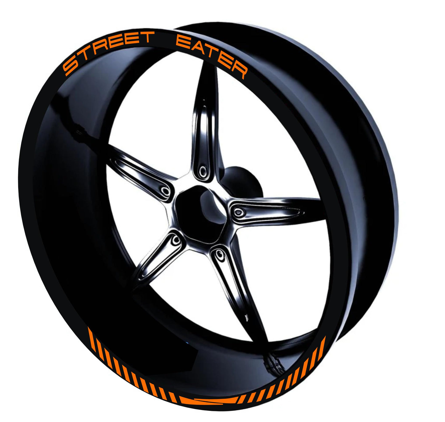 DualColorStampe Confezione Adesivi Set Completo di Cerchi Strisce per Moto per 2 Ruote da 17'' pollici strips Design Racing STREET EATER D0118