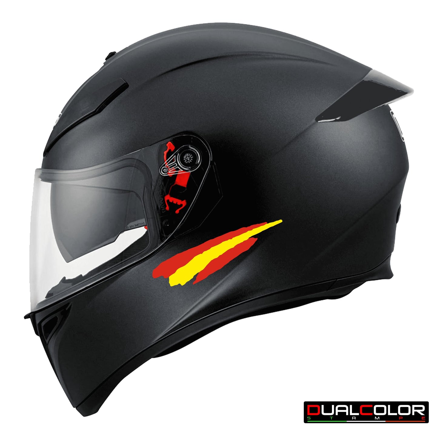 DualColorStampe Adesivi Stickers Bandiera Spagnola Spagna Tuning Sport Confezione 6 Unità | Adesivo Auto Esterno Resistente a Pioggia e Sole | Decalcomanie Auto Moto Scooter Quad Casco Biciclette
