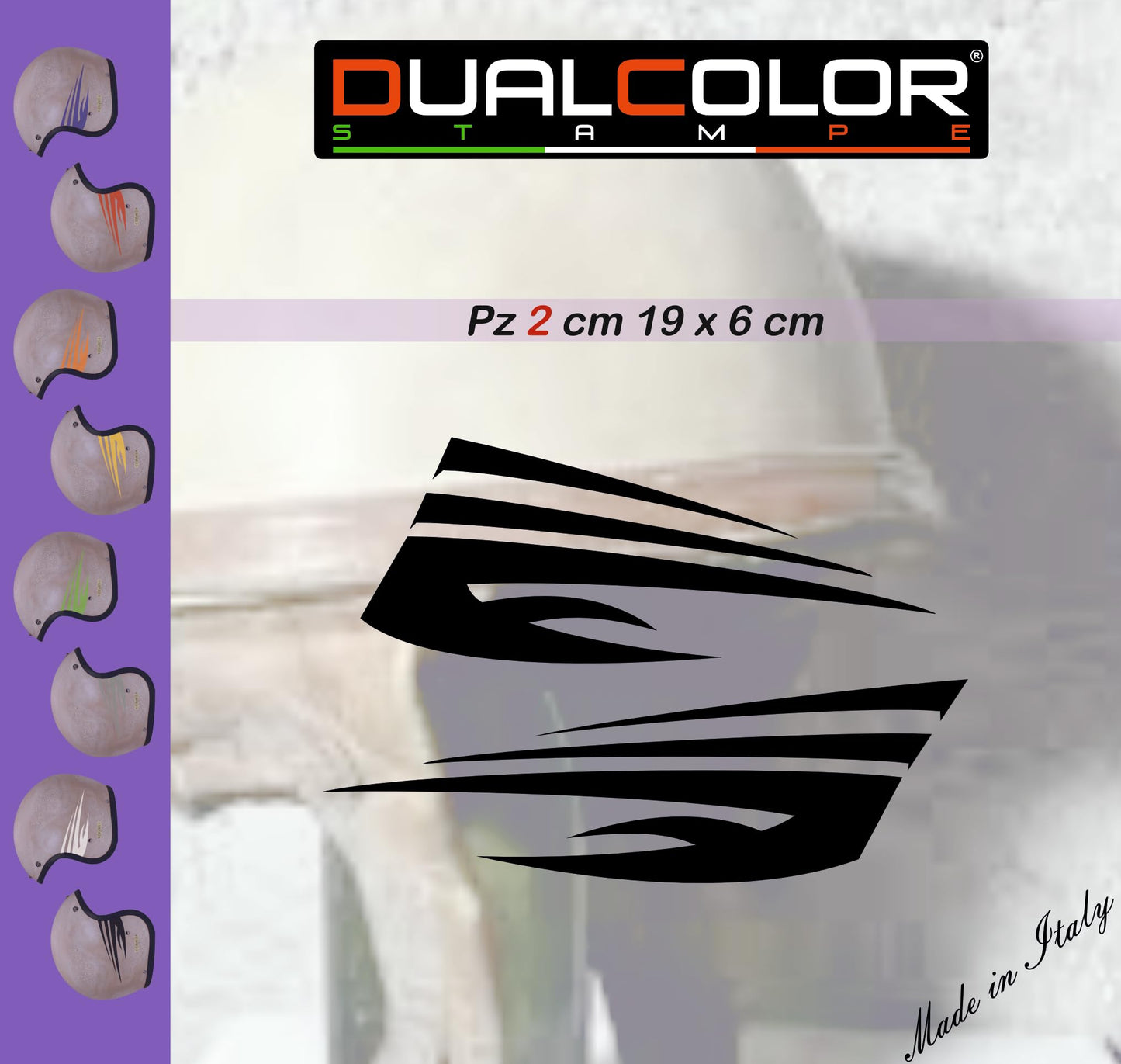 Adesivi Casco Moto β Strisce Sportive Universali | Stickers Helmet Personalizzabili in Vinile Impermeabile β Colore a Scelta C0074