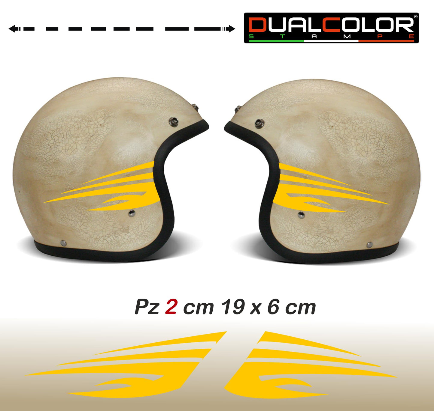 Adesivi Casco Moto β Strisce Sportive Universali | Stickers Helmet Personalizzabili in Vinile Impermeabile β Colore a Scelta C0074
