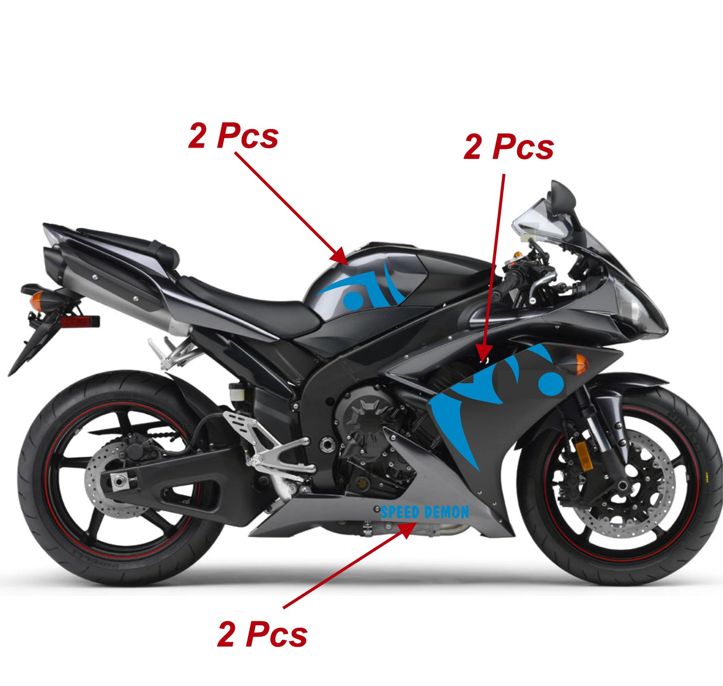 DualColorStampe Adesivi compatibili con Yamaha R1 YZF (2009-2011) grafica carena moto Adesivo per Moto Impermeabile Stickers decal vinile M0325