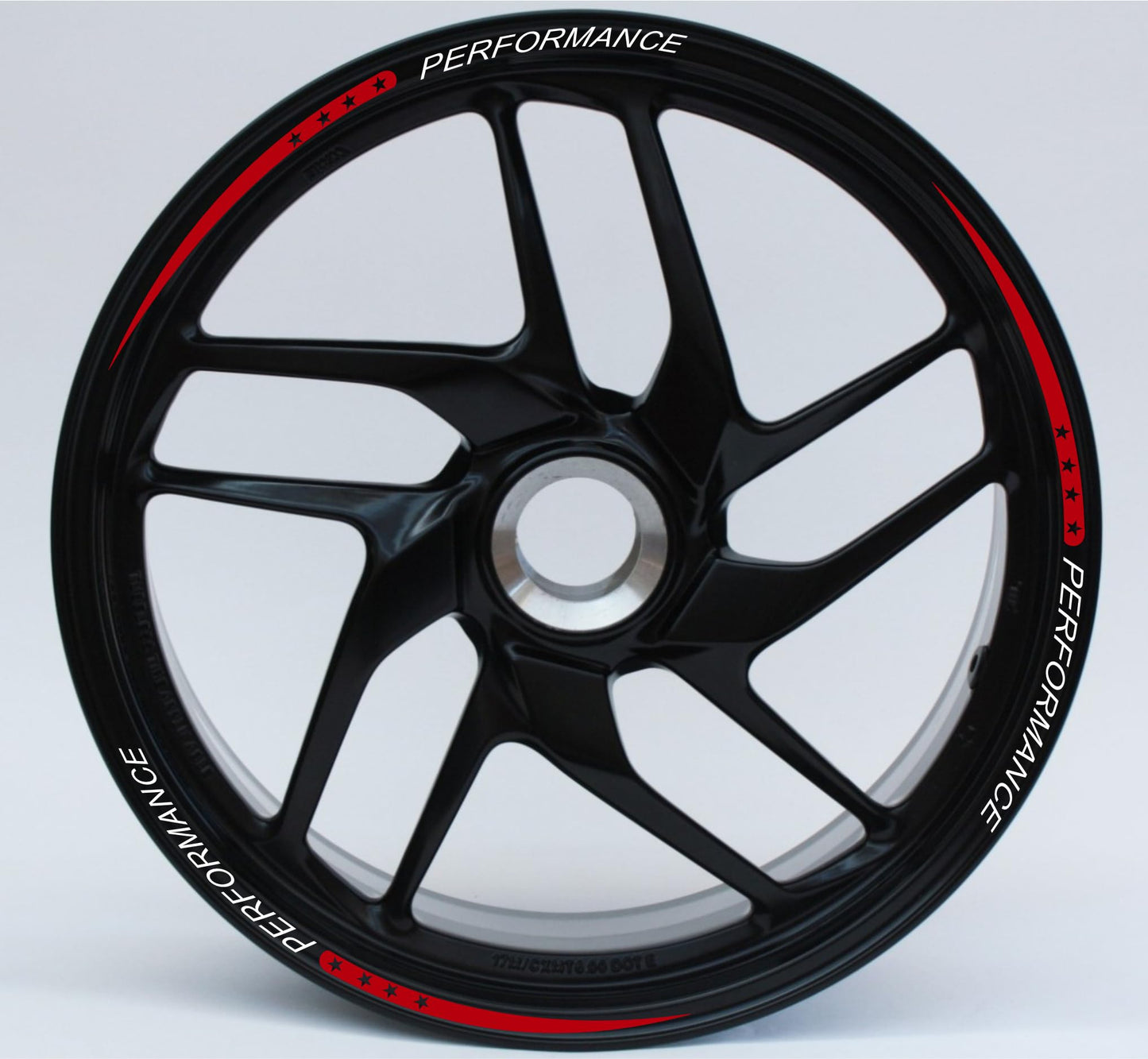DualColorStampe Set di Strisce Cerchi Moto per 2 Ruote da 15" a 19" Pollici - Adesivi Ruote Moto Resistenti - Adesivi Cerchi Moto - Design Racing D0114