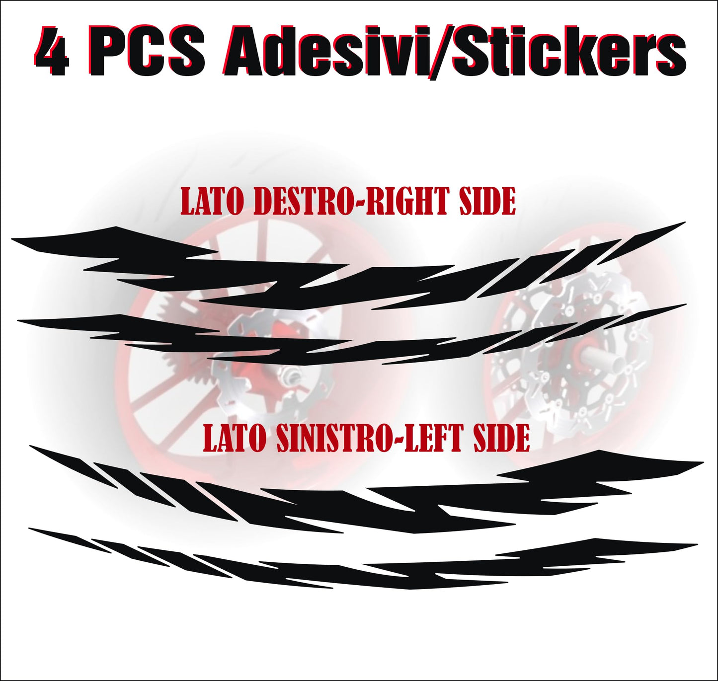 DualColorStampe Adesivi interno cerchi moto 17 POLLICI decal stickers cerchioni gomme strisce moto COD. D0032