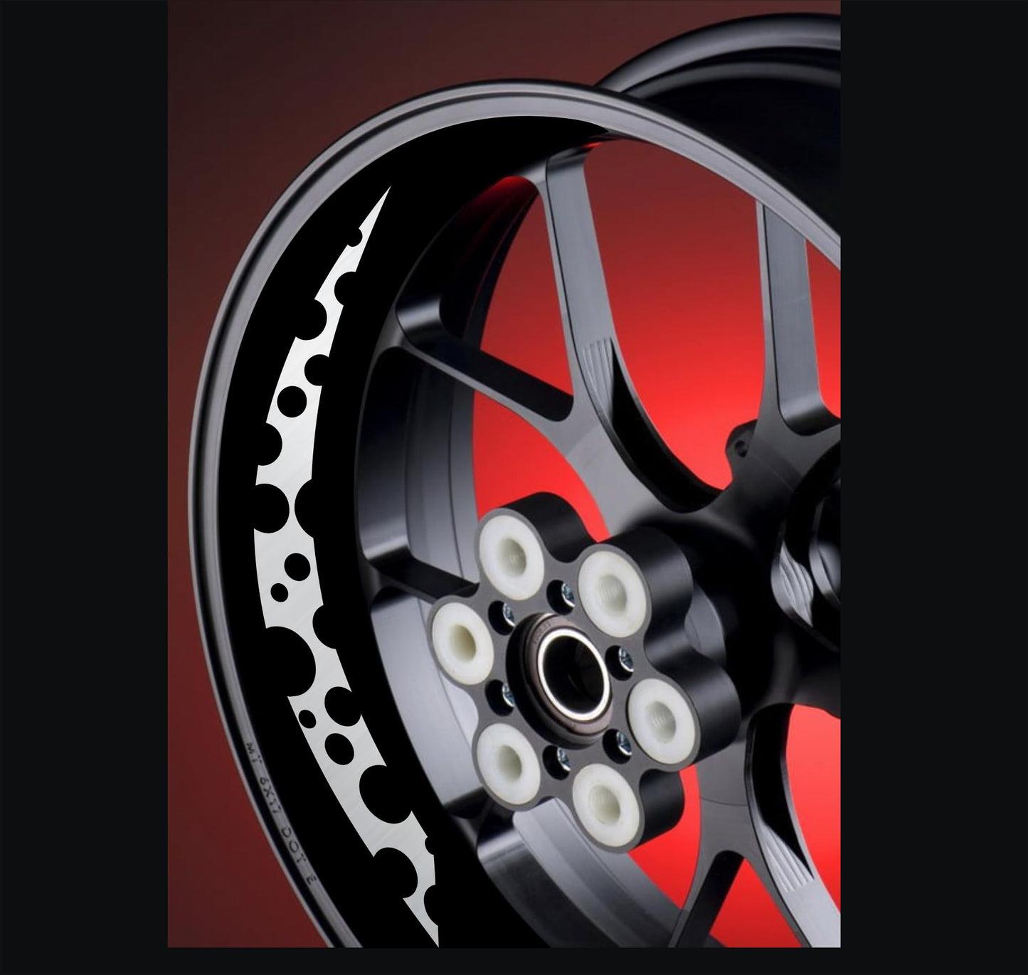 DualColorStampe Adesivi interno cerchi moto 17 POLLICI decal stickers cerchioni gomme strisce moto COD. D0033