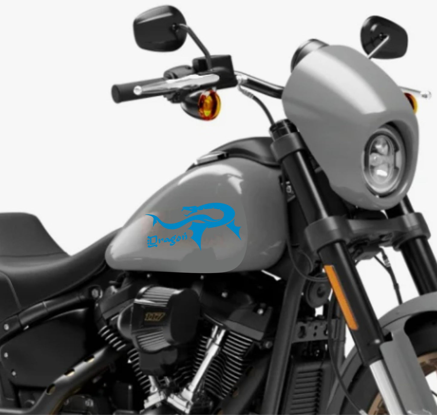 DualColorStampe® Adesivi Compatibili con Harley-Davidson dragon serbatoio Set 2 stickers Moto Motorbike COD. M0355