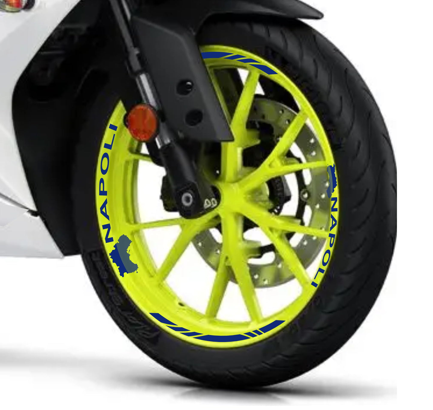 DualColorStampe Confezione Adesivi Set Completo di Cerchi Strisce per Moto per 2 Ruote da 17'' pollici strips Design Racing NAPOLI D0116