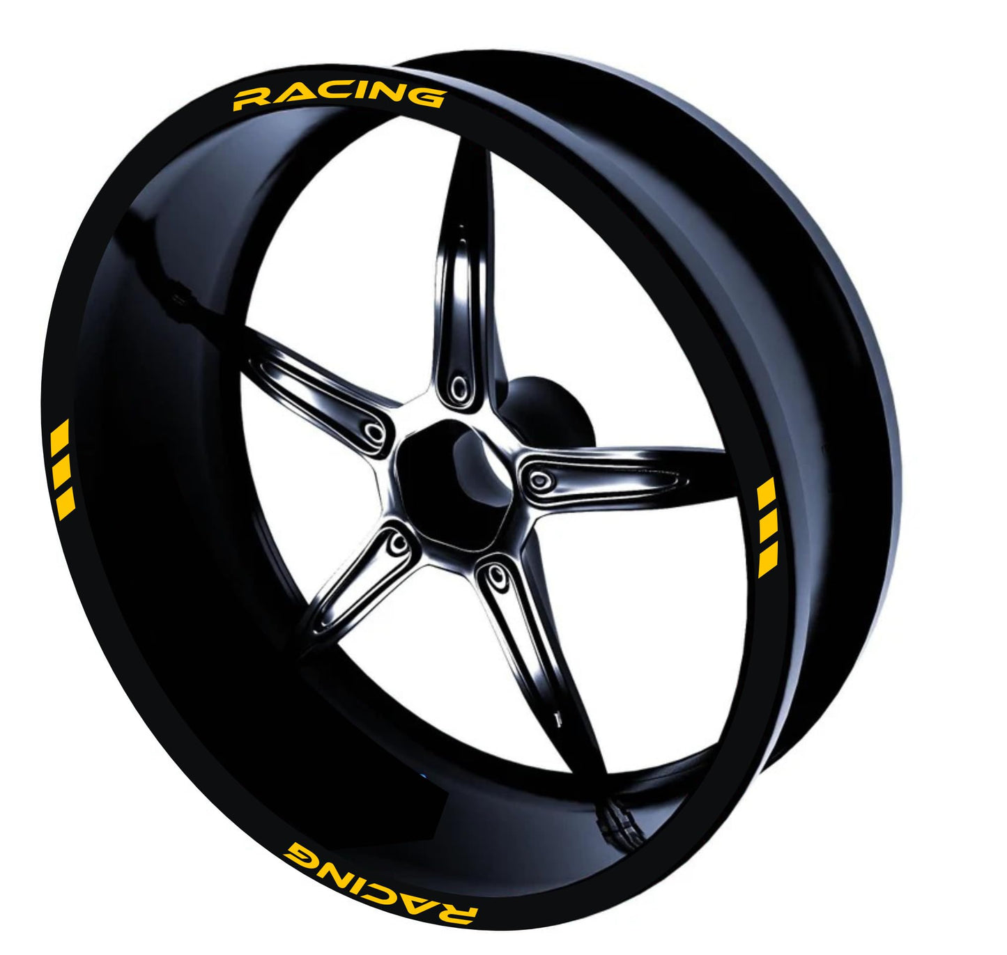 DualColorStampe Set di Strisce Cerchi Moto per 2 Ruote da 17" Pollici | Adesivi Ruote Moto | Adesivi Cerchi Moto Resiste a Pioggia e Sole | Design Racing D0075