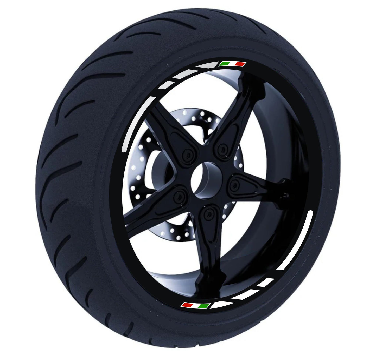 Adesivi per cerchi moto 15 pollici Cerchioni Set Completo per 2 Ruote 15 Pollici Strisce Cerchi Custom universale D0104