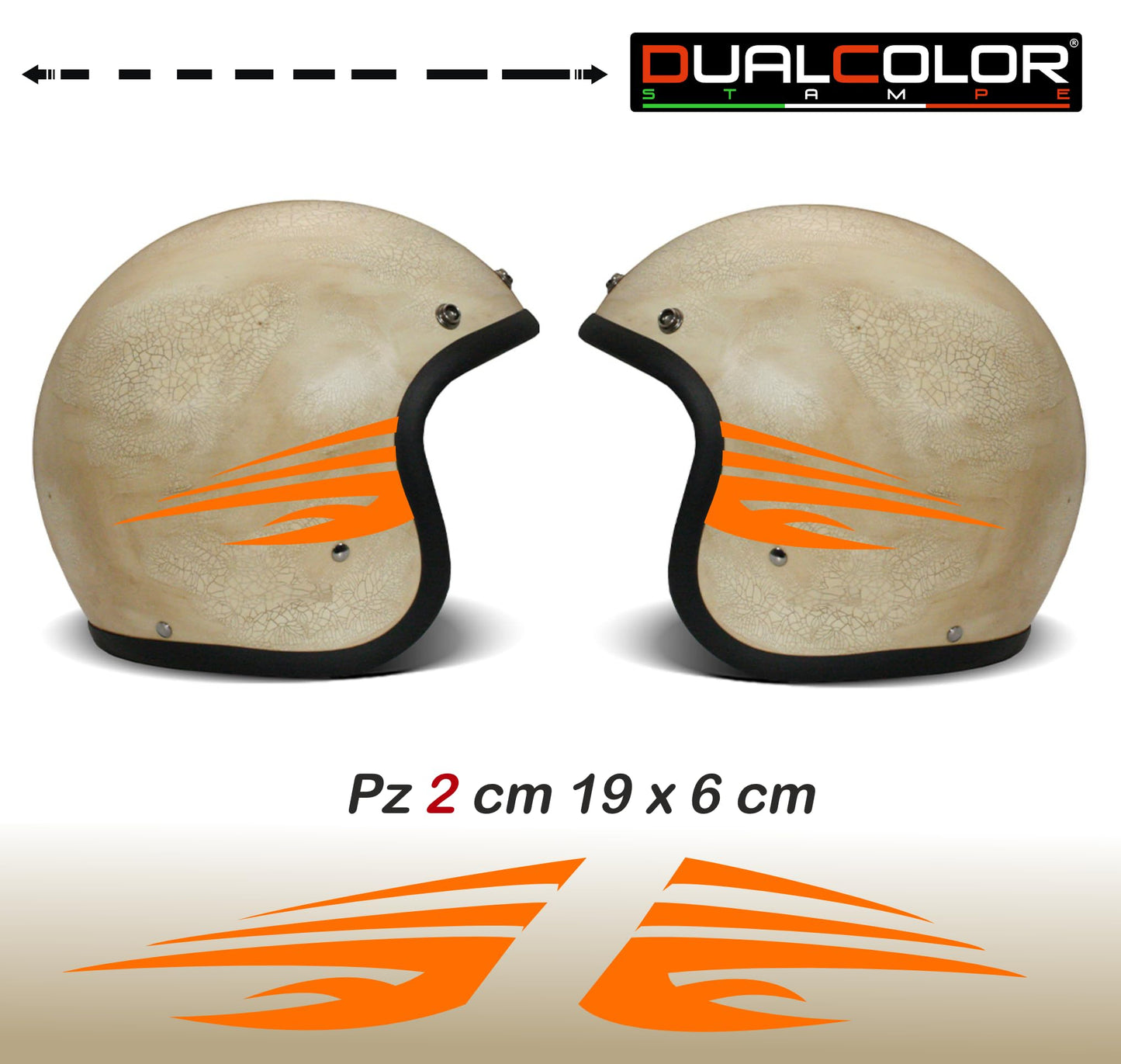 Adesivi Casco Moto β Strisce Sportive Universali | Stickers Helmet Personalizzabili in Vinile Impermeabile β Colore a Scelta C0074