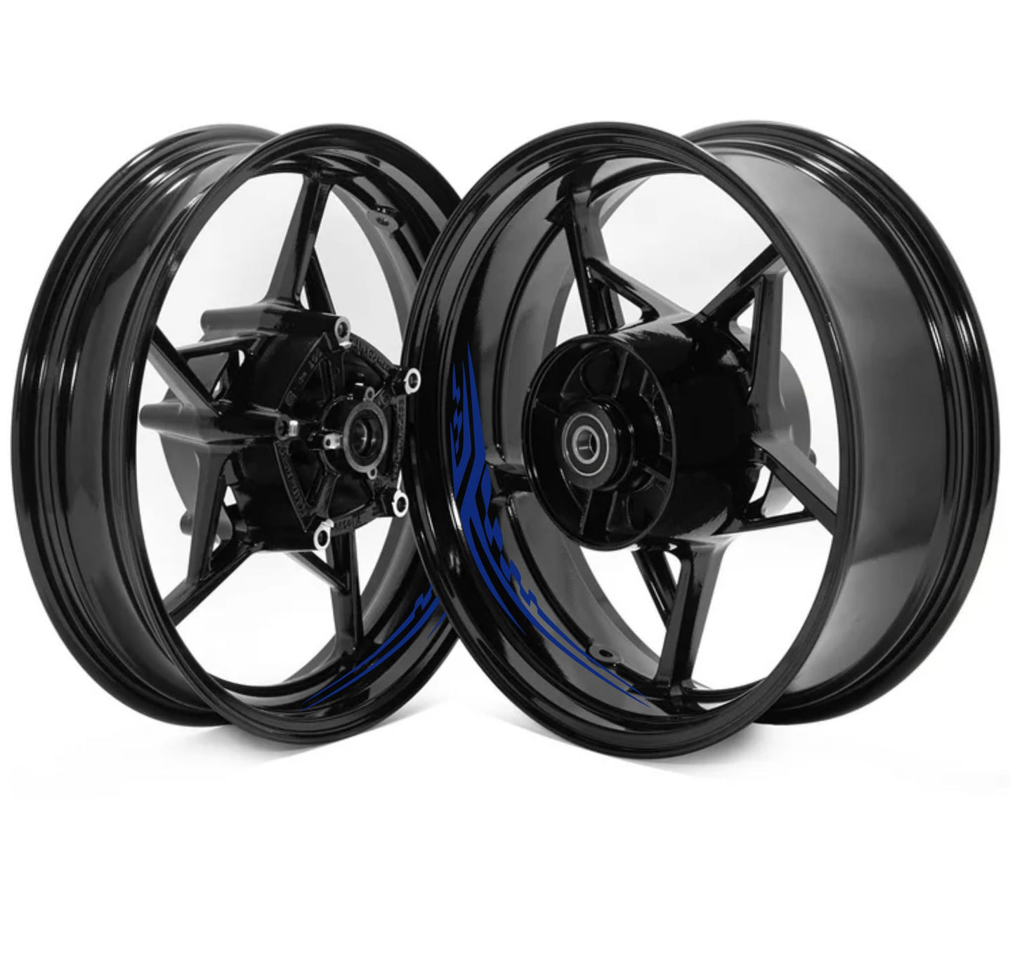 DualColorStampe Adesivi Cerchi Moto per 2 Ruote da 17" Pollici | Adesivi Ruote Moto | Adesivi Cerchi Moto Resiste a Pioggia e Sole | Design Racing D0128