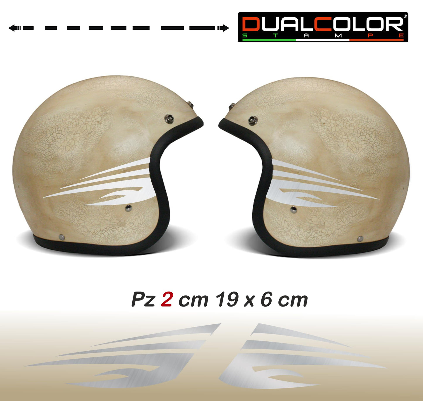 Adesivi Casco Moto β Strisce Sportive Universali | Stickers Helmet Personalizzabili in Vinile Impermeabile β Colore a Scelta C0074