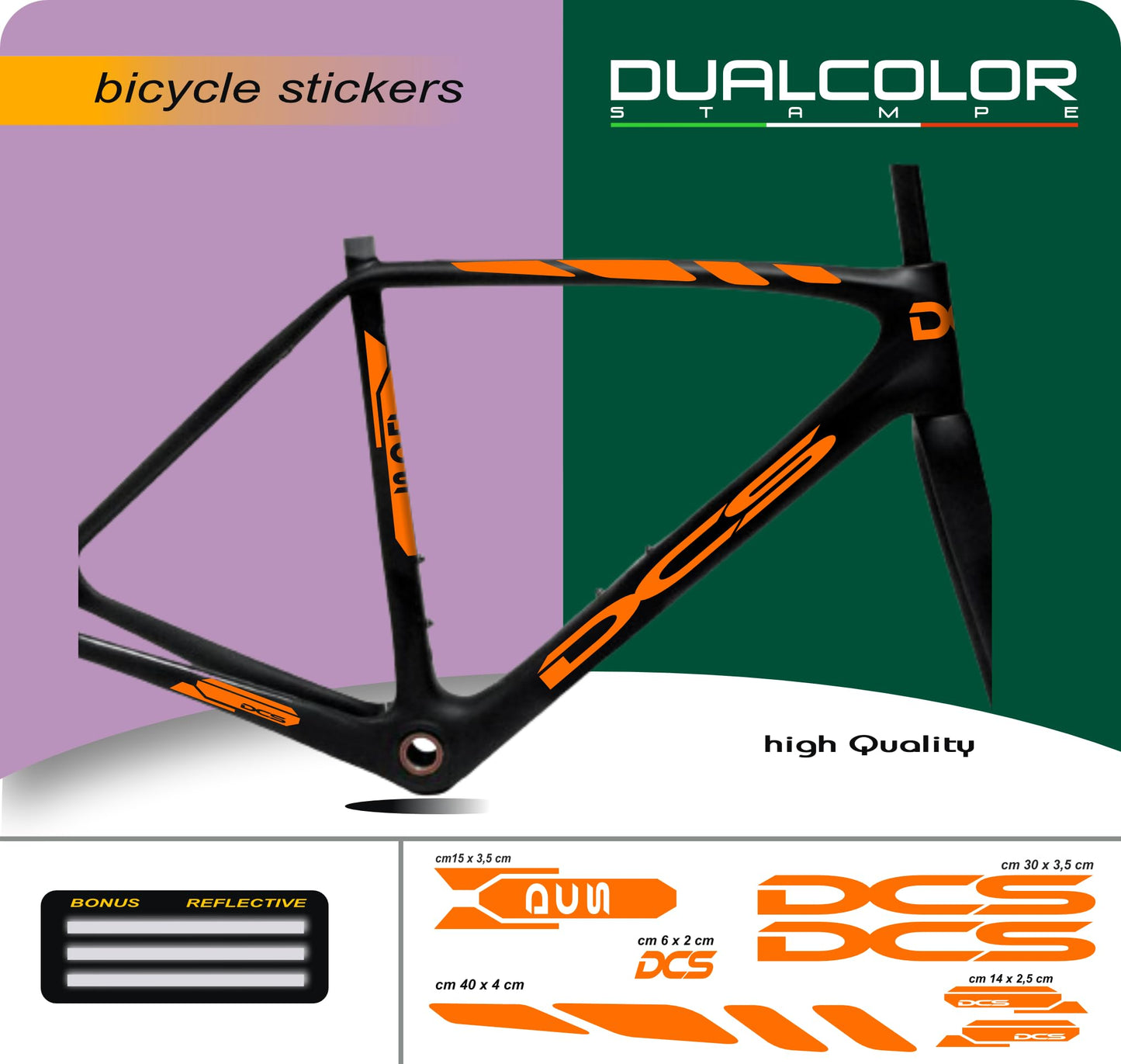 Set 7 Adesivi Stickers Decal Telaio Bici Bicicletta Kit adesivi telaio MTB BDC Universale Protezione DCS COD. B0185
