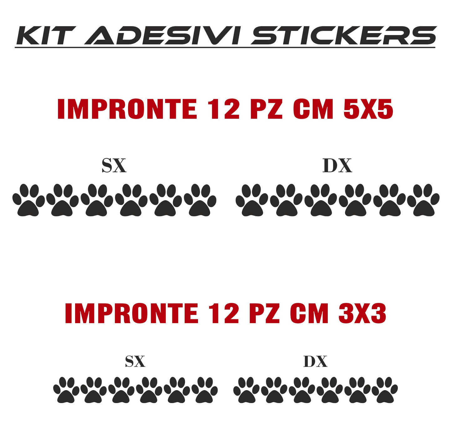 DualColorStampe Adesivi con zampe di gatto cane stickers con stampe di zampa di animale impronte di zampe decalcomanie 0010