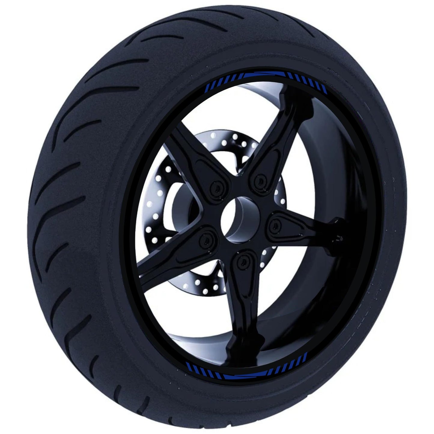 DualColorStampe Set di Strisce Cerchi Moto per 2 Ruote da 17" Pollici | Adesivi Ruote Moto | Adesivi Cerchi Moto Resiste a Pioggia e Sole | Design Racing D0127