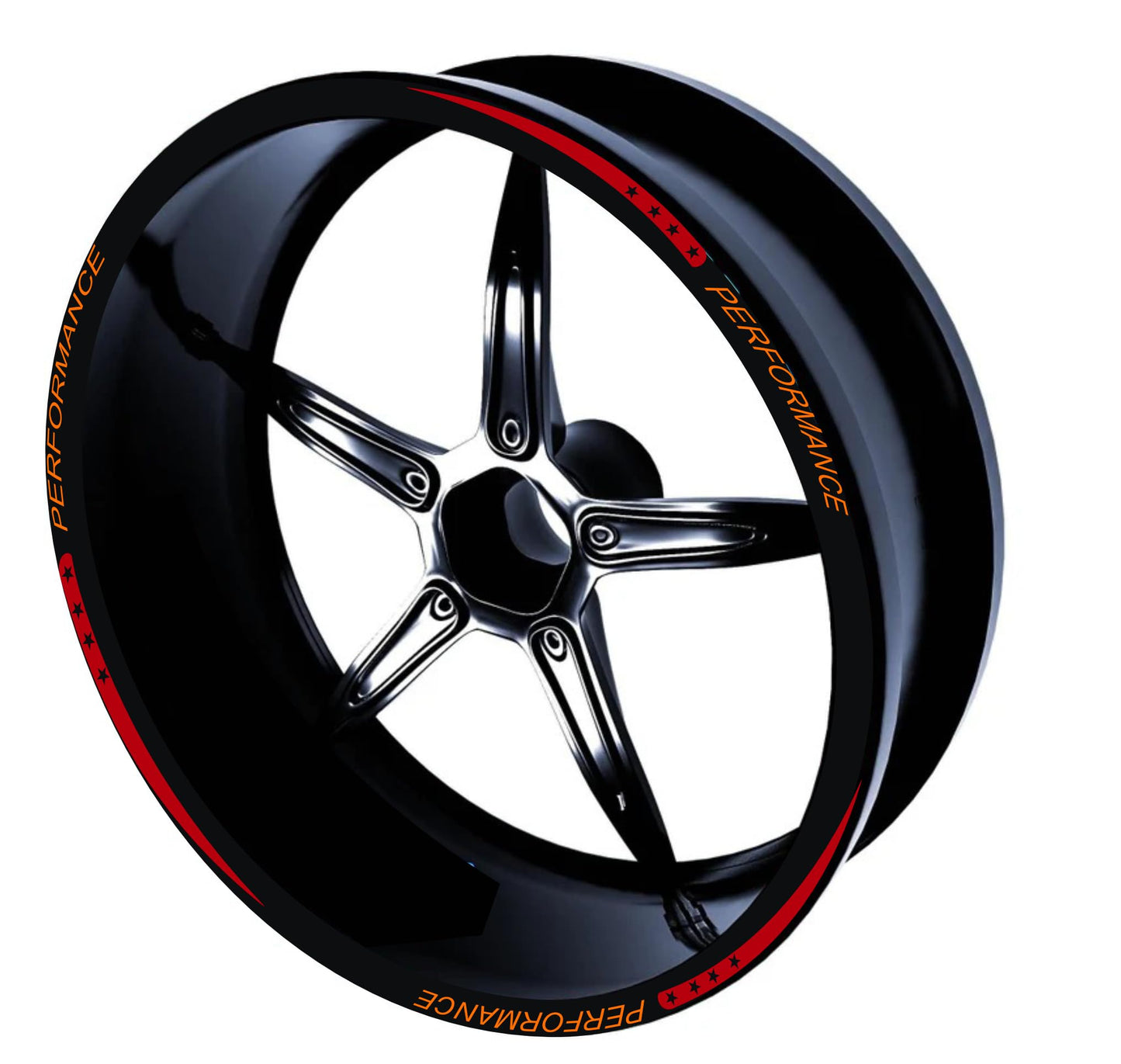 DualColorStampe Set di Strisce Cerchi Moto per 2 Ruote da 15" a 19" Pollici - Adesivi Ruote Moto Resistenti - Adesivi Cerchi Moto - Design Racing D0114
