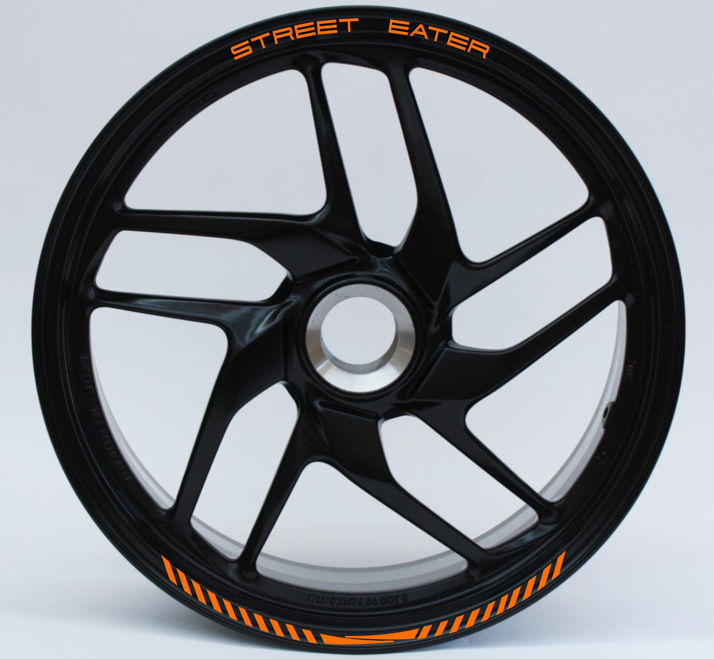 DualColorStampe Confezione Adesivi Set Completo di Cerchi Strisce per Moto per 2 Ruote da 17'' pollici strips Design Racing STREET EATER D0118
