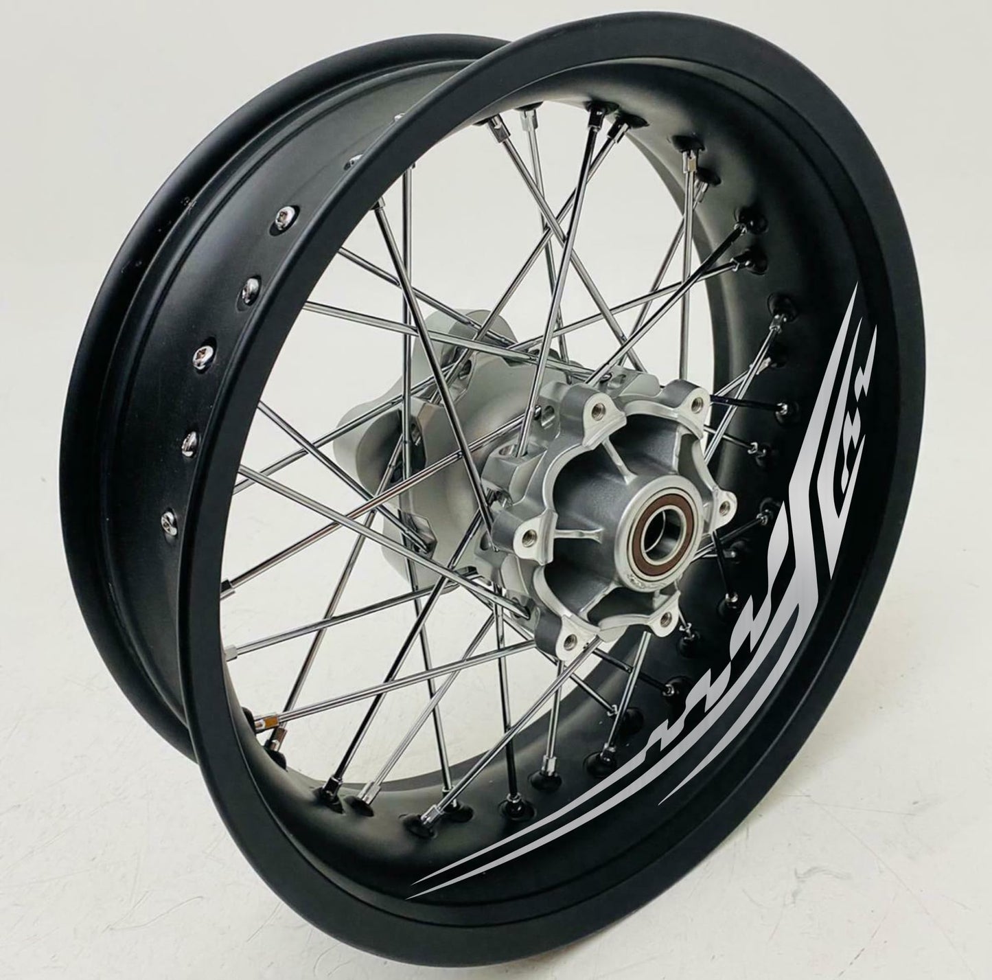 DualColorStampe Adesivi Cerchi Moto per 2 Ruote da 17" Pollici | Adesivi Ruote Moto | Adesivi Cerchi Moto Resiste a Pioggia e Sole | Design Racing D0128
