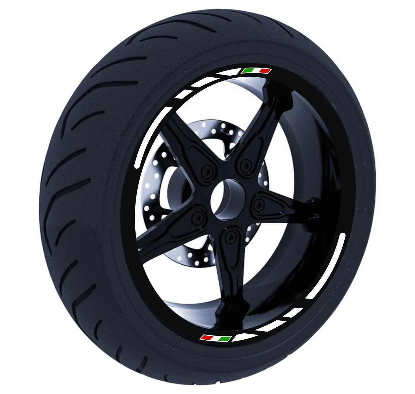 Adesivi per cerchi moto 15 pollici Cerchioni Set Completo per 2 Ruote 15 Pollici Strisce Cerchi Custom universale D0104