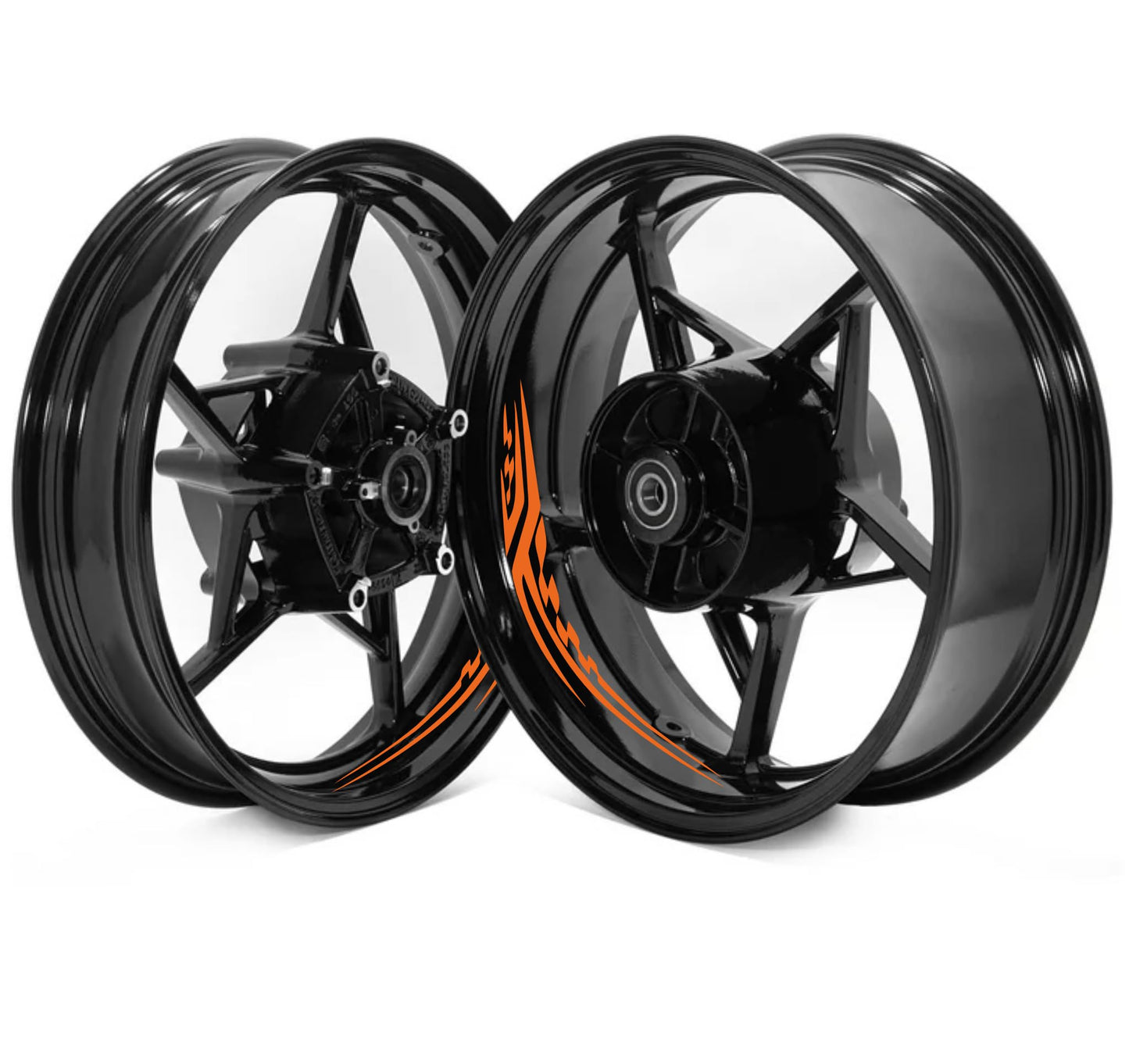 DualColorStampe Adesivi Cerchi Moto per 2 Ruote da 17" Pollici | Adesivi Ruote Moto | Adesivi Cerchi Moto Resiste a Pioggia e Sole | Design Racing D0128